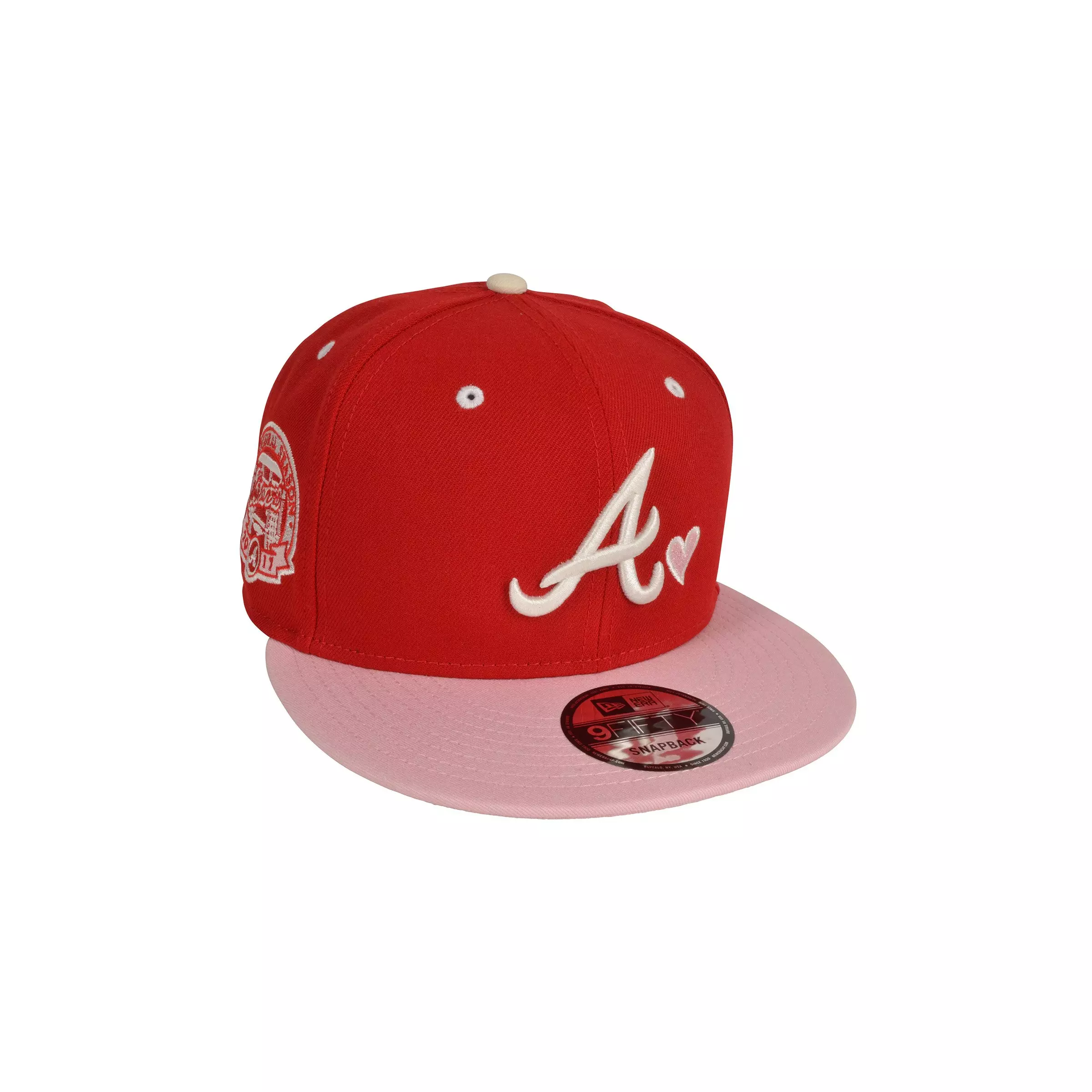 New Era Atlanta Braves 9FIFTY VDay Snapback Hat-Red/Pink - RED