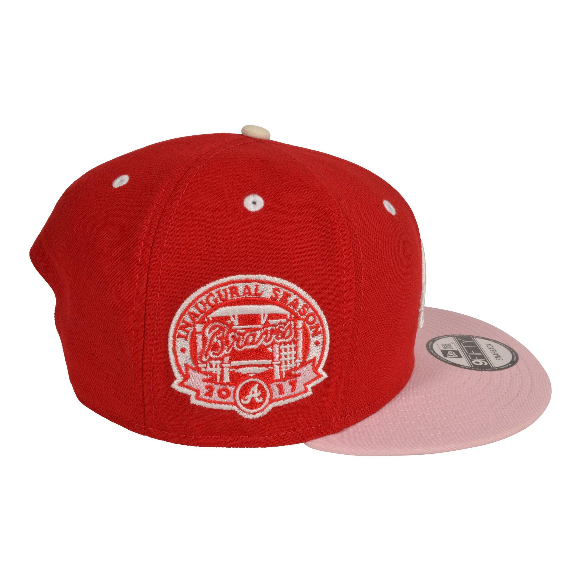 New Era Atlanta Braves 9FIFTY VDay Snapback Hat-Red/Pink