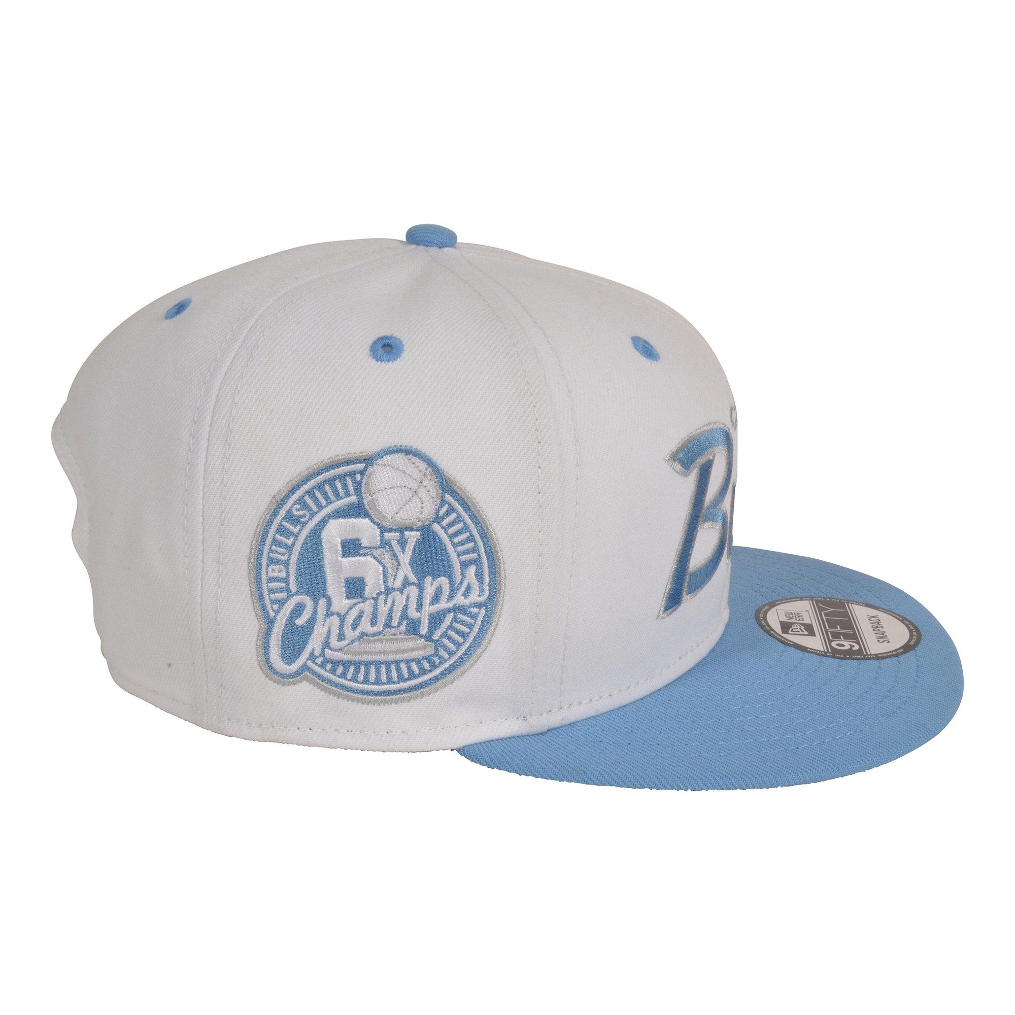 New Era Chicago Bulls 9FIFTY Script Snapback Hat - White/Blue - WHITE/LT BLUE Thumbnail View 3