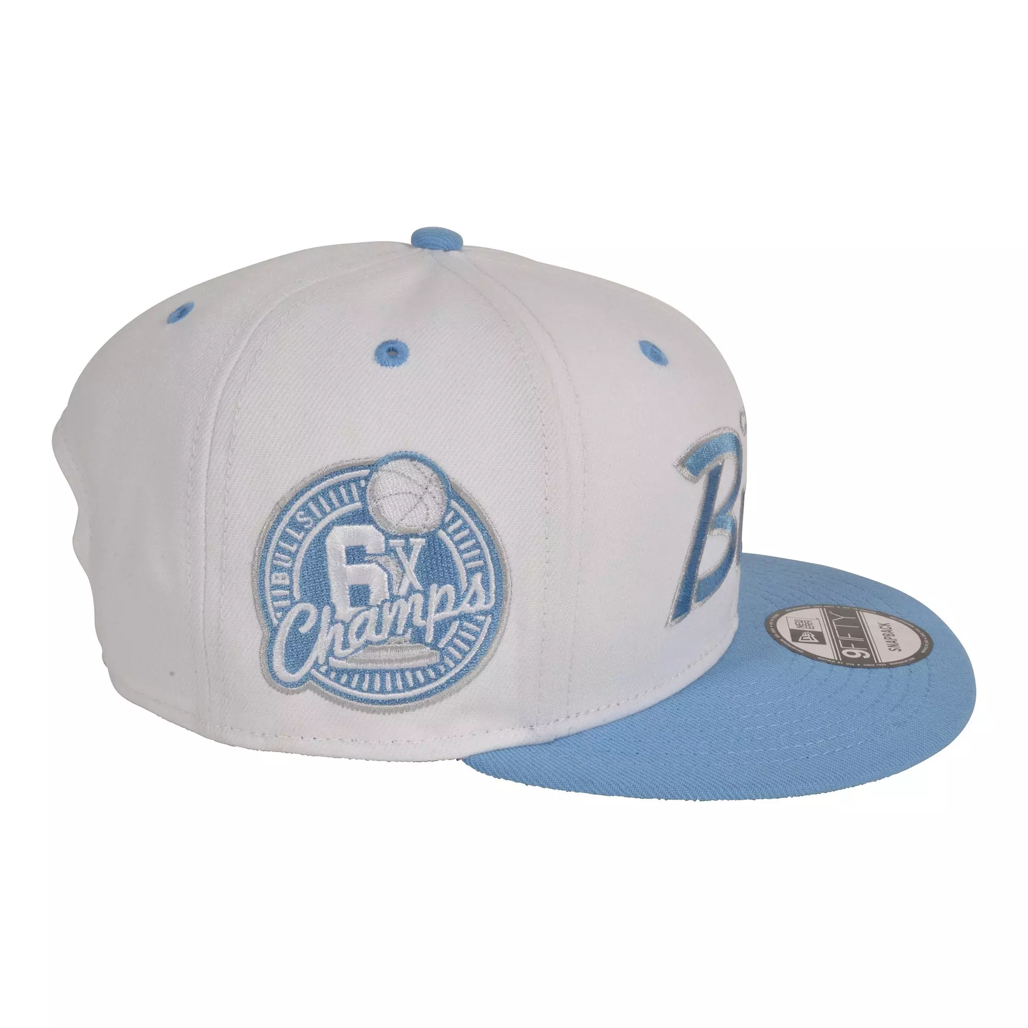 New Era Chicago Bulls 9FIFTY Script Snapback Hat - White/Blue - WHITE/LT BLUE