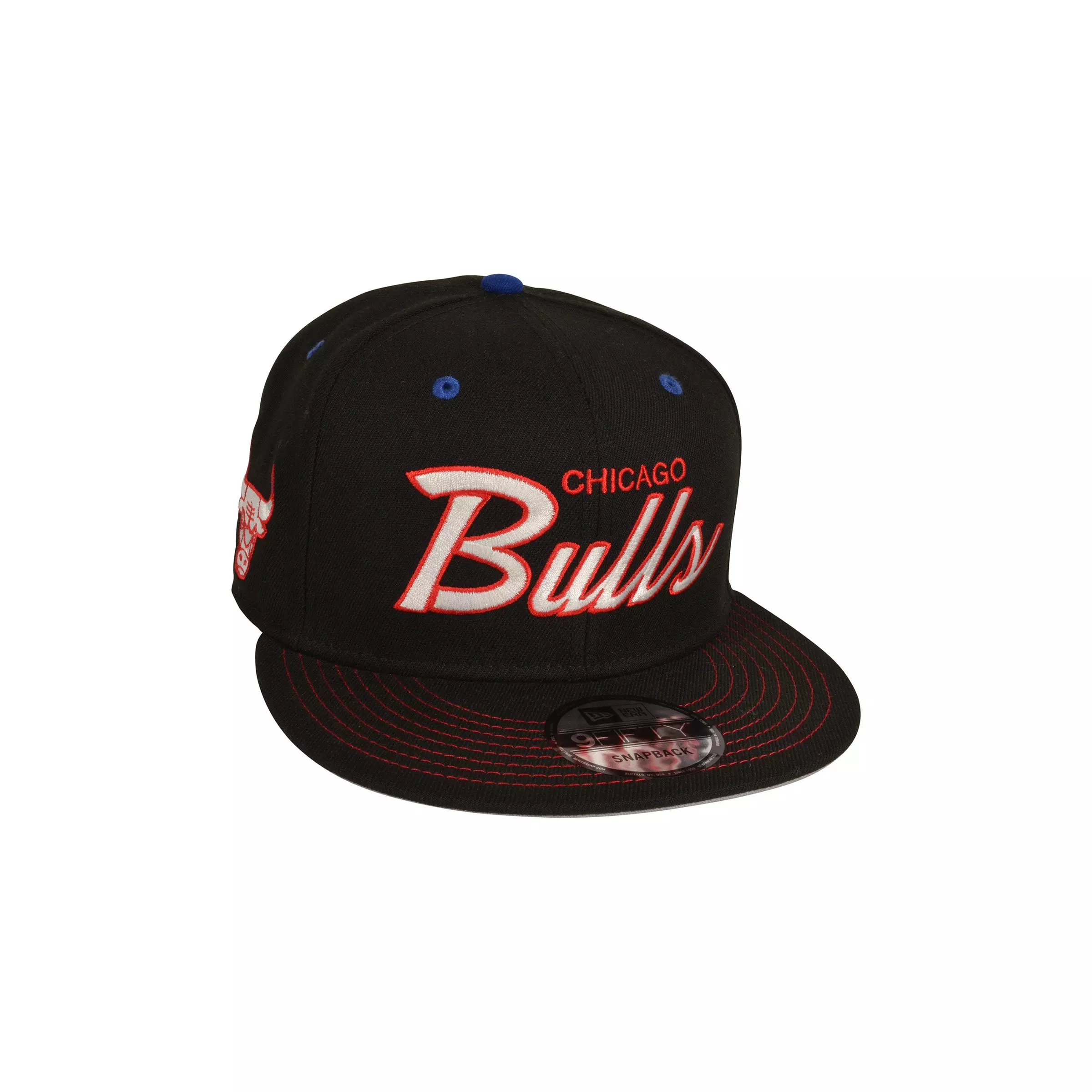 New Era Chicago Bulls 9FIFTY Script Snapback Hat - Multi - BLACK/RED/BLUE