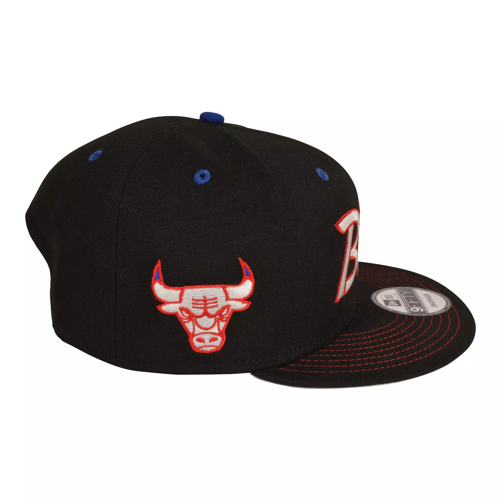New Era Chicago Bulls 9FIFTY Script Snapback Hat - Multi - BLACK/RED/BLUE