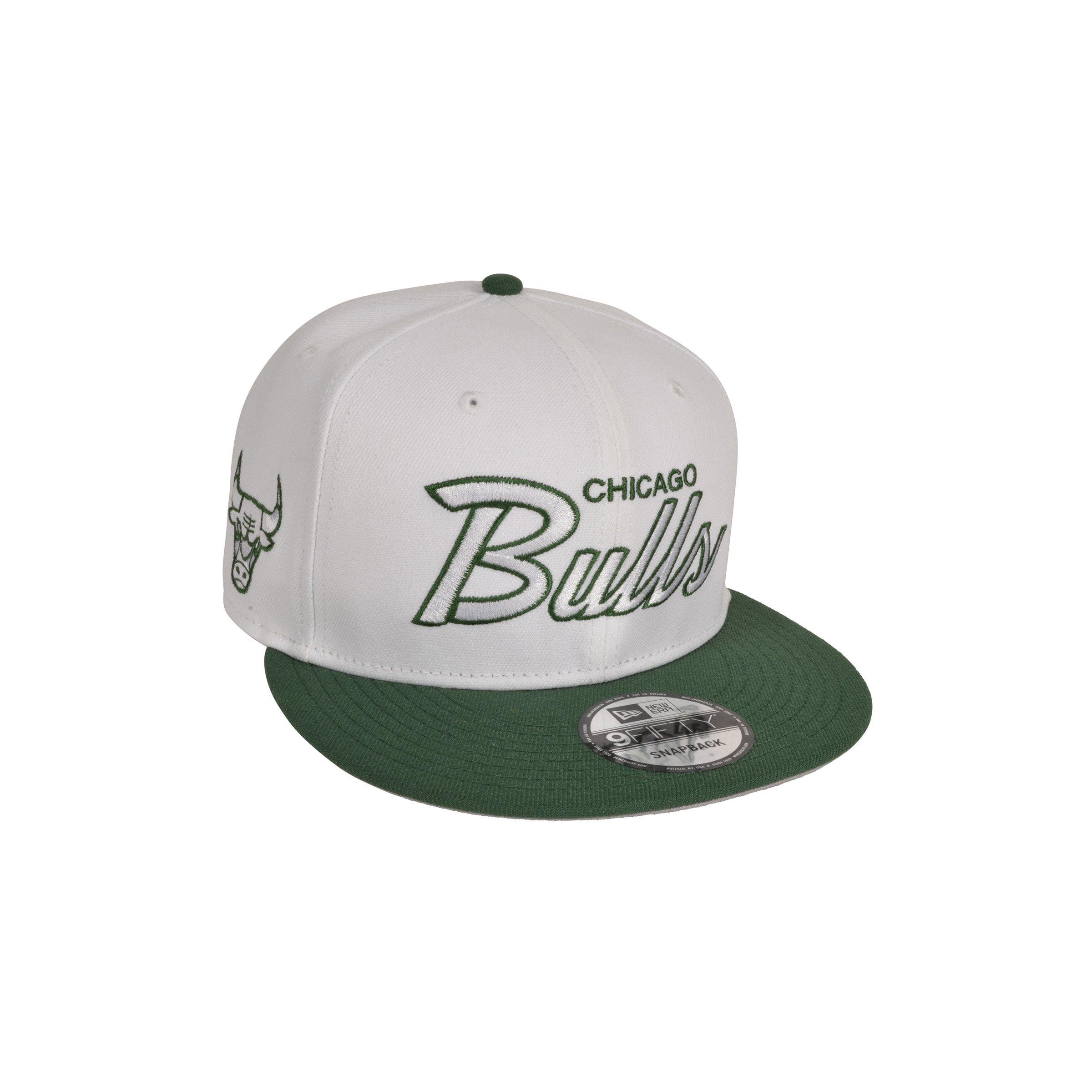 New Era Chicago Bulls 9FIFTY Script Snapback Hat-White/Green