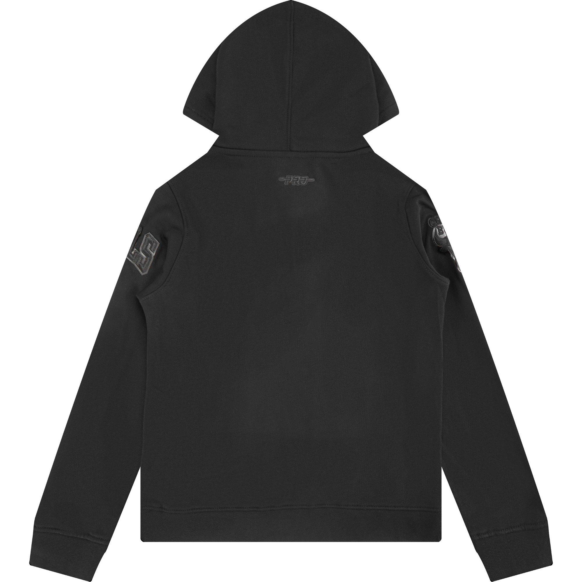 Pro Standard Chicago Bulls Triple Black Fleece Pullover Big Kids' Black Hoodie