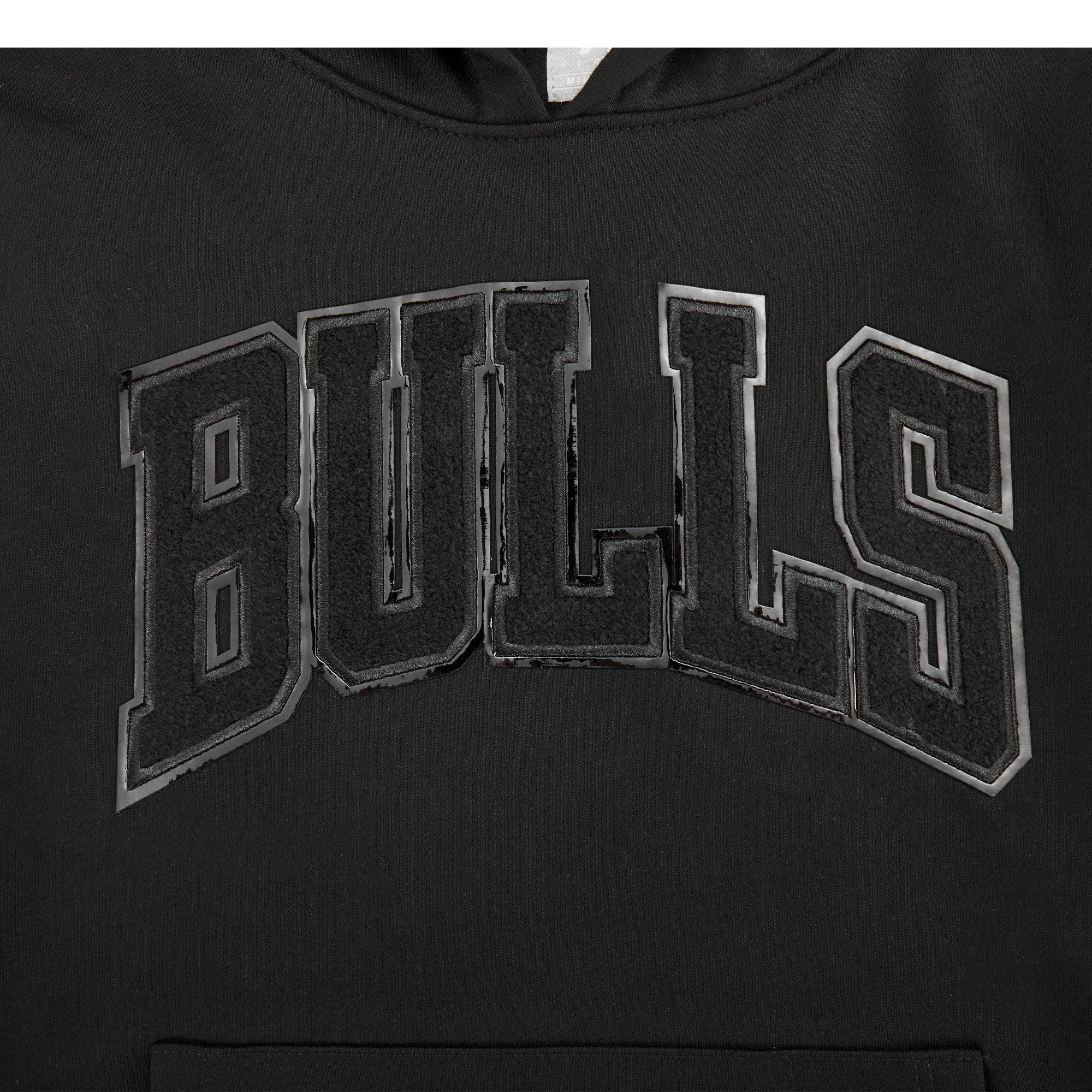 Pro Standard Chicago Bulls Triple Black Fleece Pullover Big Kids' Black Hoodie
