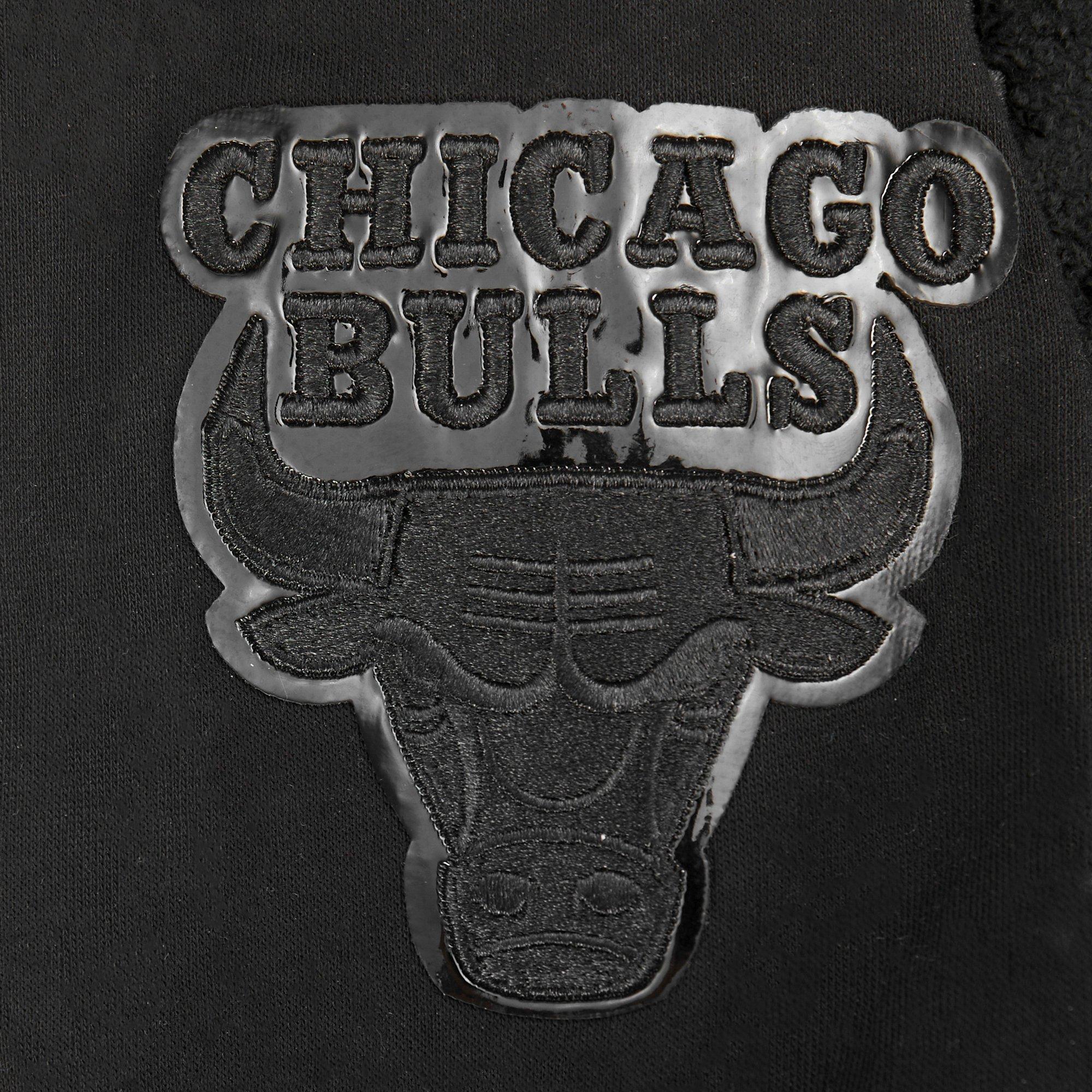 Pro Standard Chicago Bulls Triple Black Fleece Pullover Big Kids' Black Hoodie
