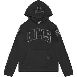 Pro Standard Big Kids' Chicago Bulls Triple Black Fleece Pullover Hoodie-Black