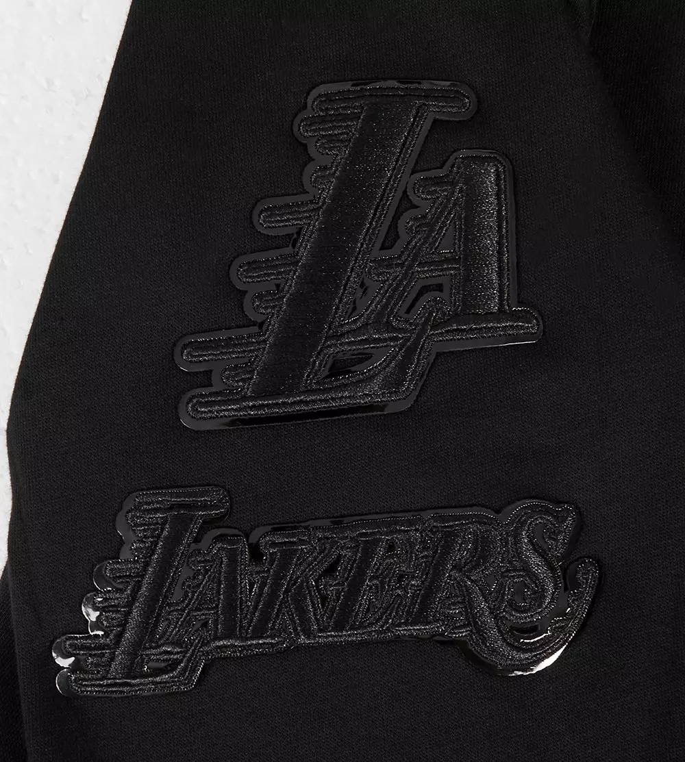 Pro Standard Big Kids' Los Angeles Lakers Triple Black Fleece Pullover Hoodie-Black - BLACK