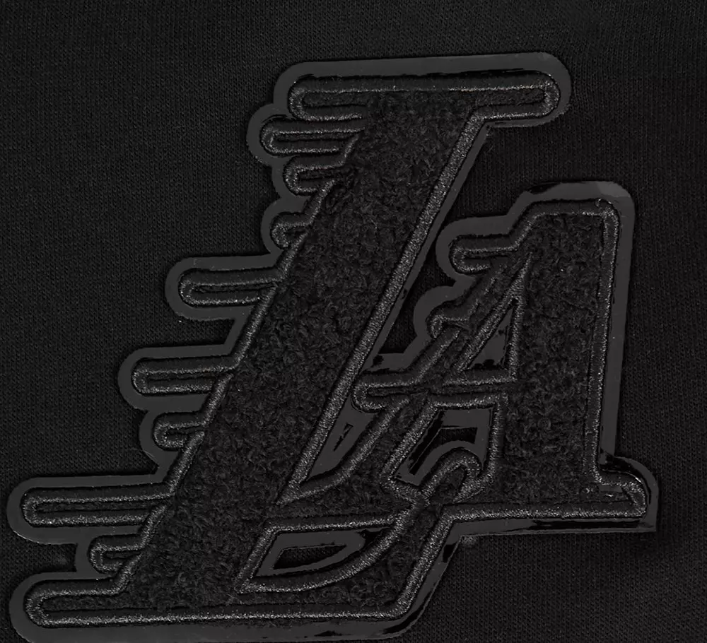 Pro Standard Big Kids' Los Angeles Lakers Triple Black Fleece Pullover Hoodie-Black - BLACK