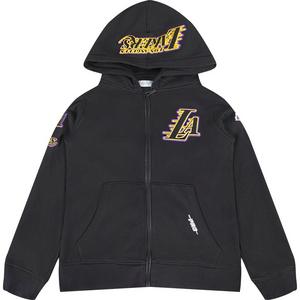 Pro Standard Big Kids' Los Angeles Lakers Classic Fleece Full-Zip Hoodie-Black/Red