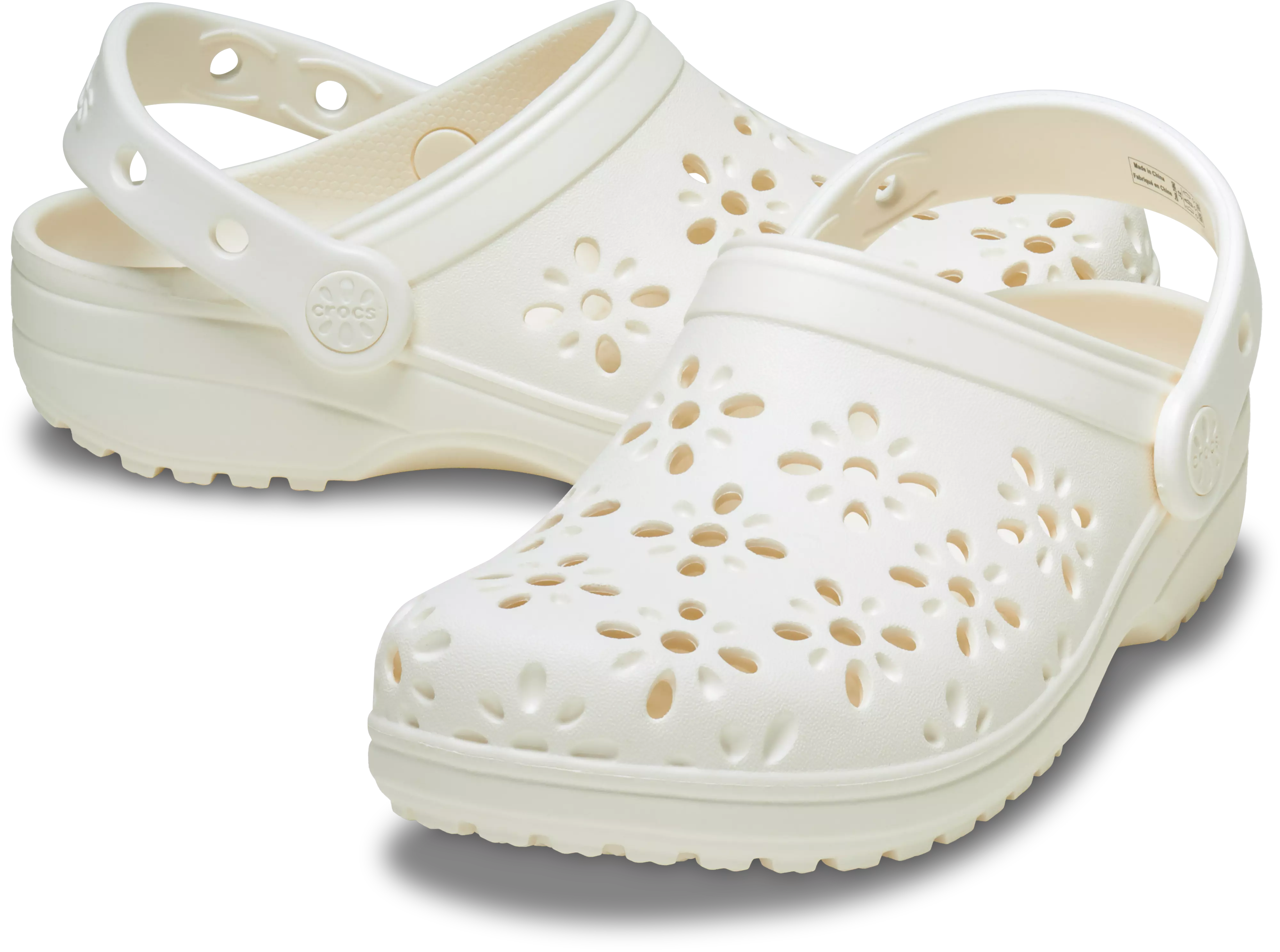 Crocs Classic Floral "Chalk" Women's Clog - OFF-WHITE