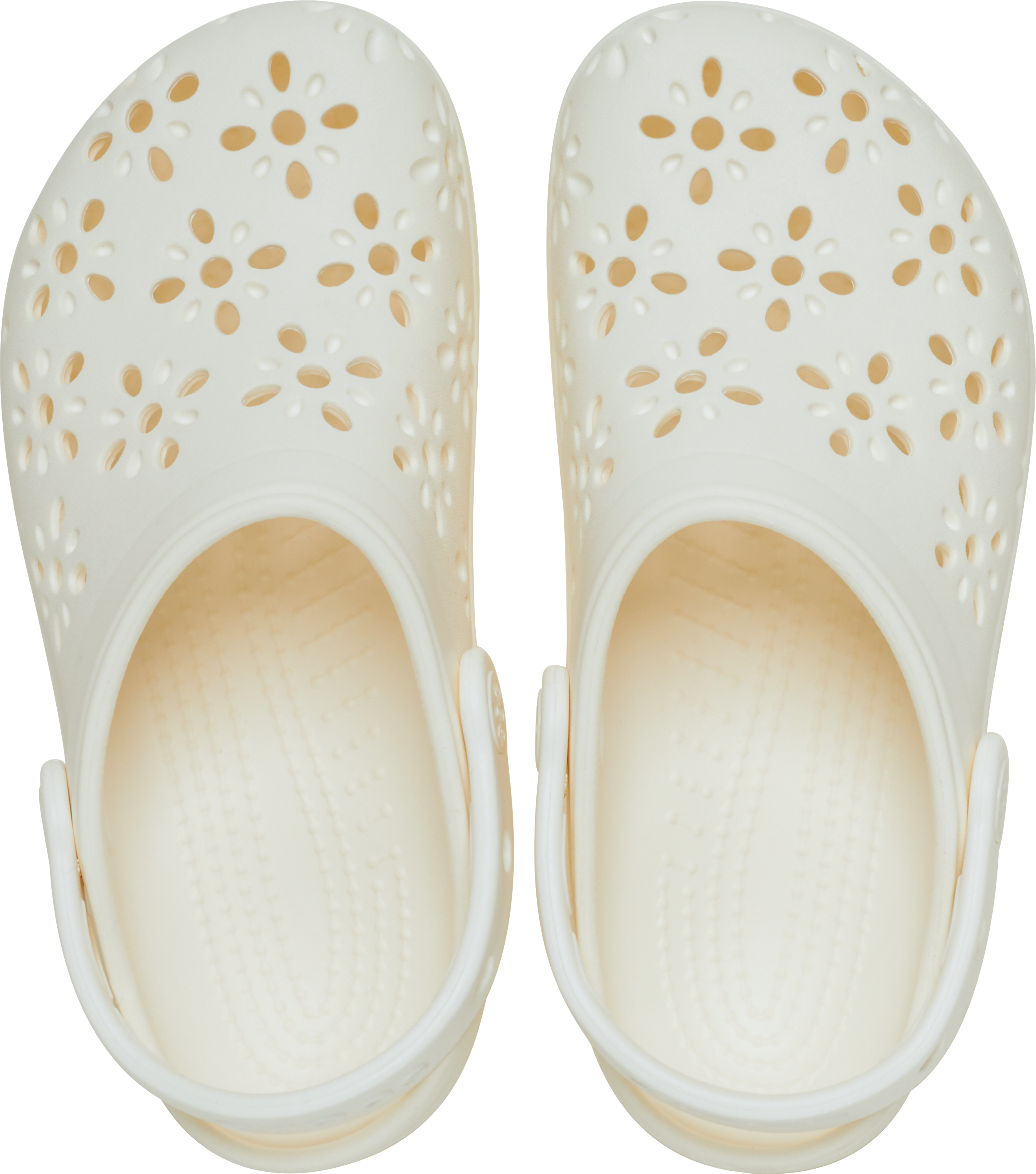 Crocs Classic Floral "Chalk" Women's Clog - OFF-WHITE Thumbnail View 4