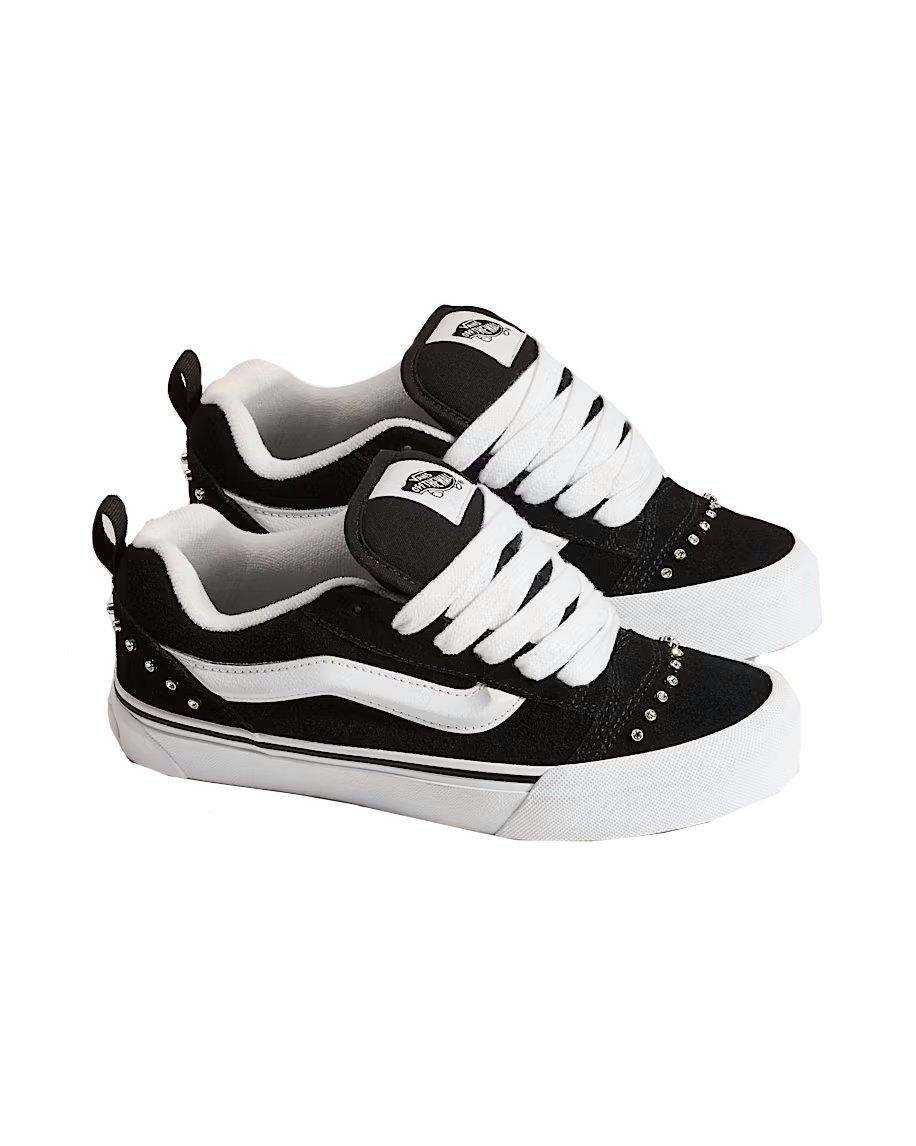 Vans Knu Skool Rhinestone "Black/White" Unisex Shoe - BLACK/WHITE Thumbnail View 3