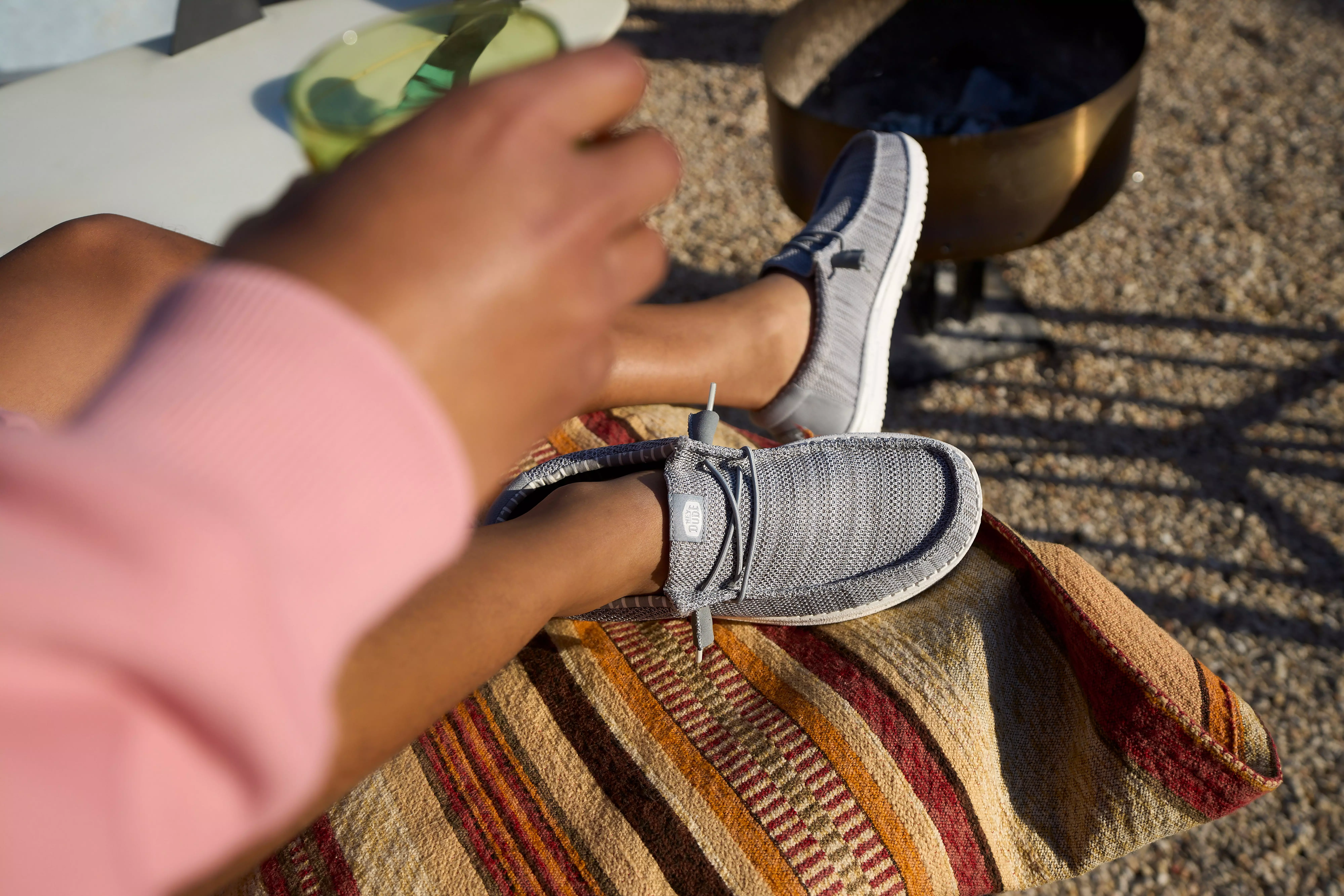 Hey Dude Wally Stretch Sox "Grey" Men's Shoe - GREY