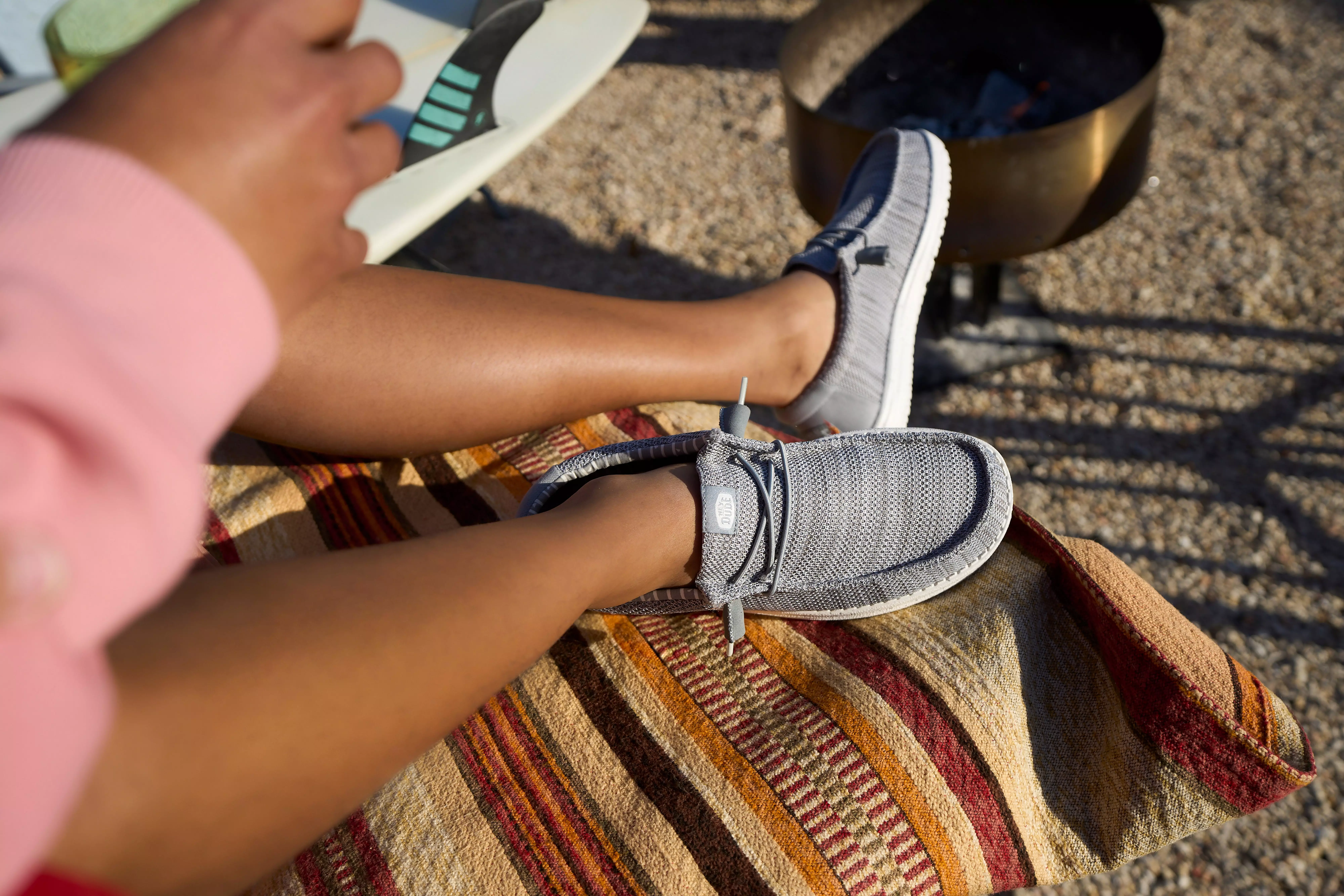 Hey Dude Wally Stretch Sox "Grey" Men's Shoe - GREY