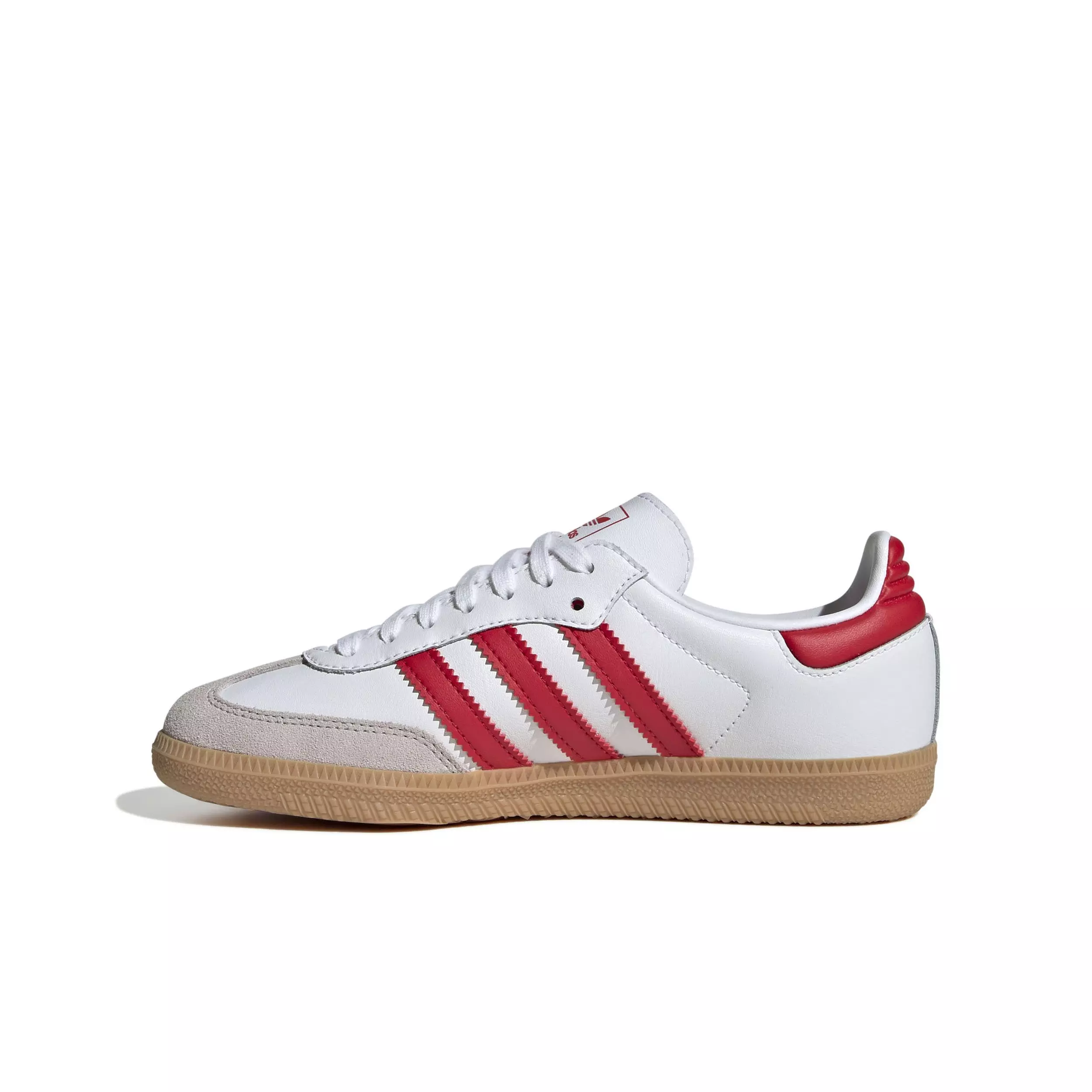 adidas Originals Samba OG "Ftwr White/Better Scarlet/Gum" Grade School Boys' Shoe - WHITE/RED