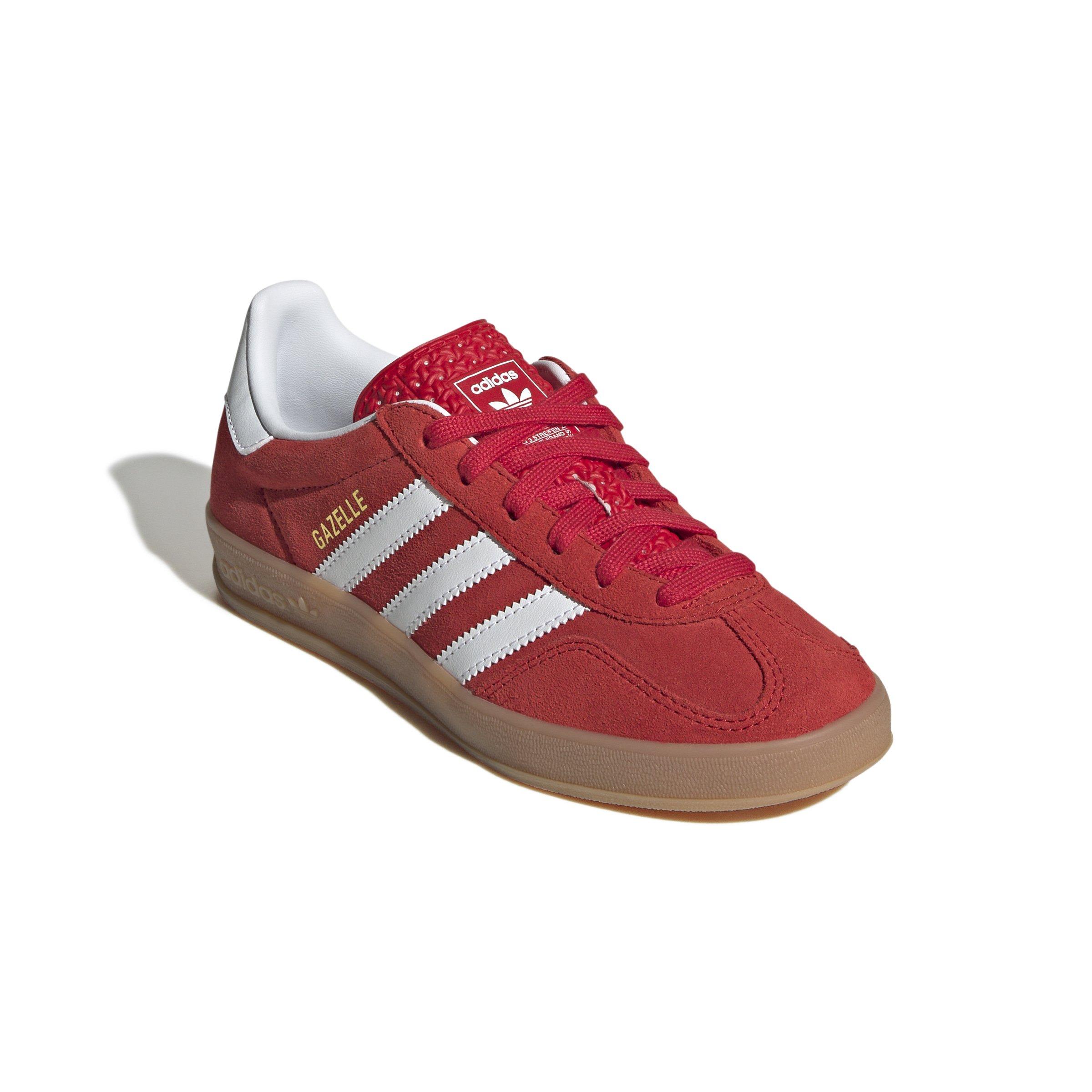 adidas Originals Boys' Gazelle Leather Lace Up Shoes - Scarlet