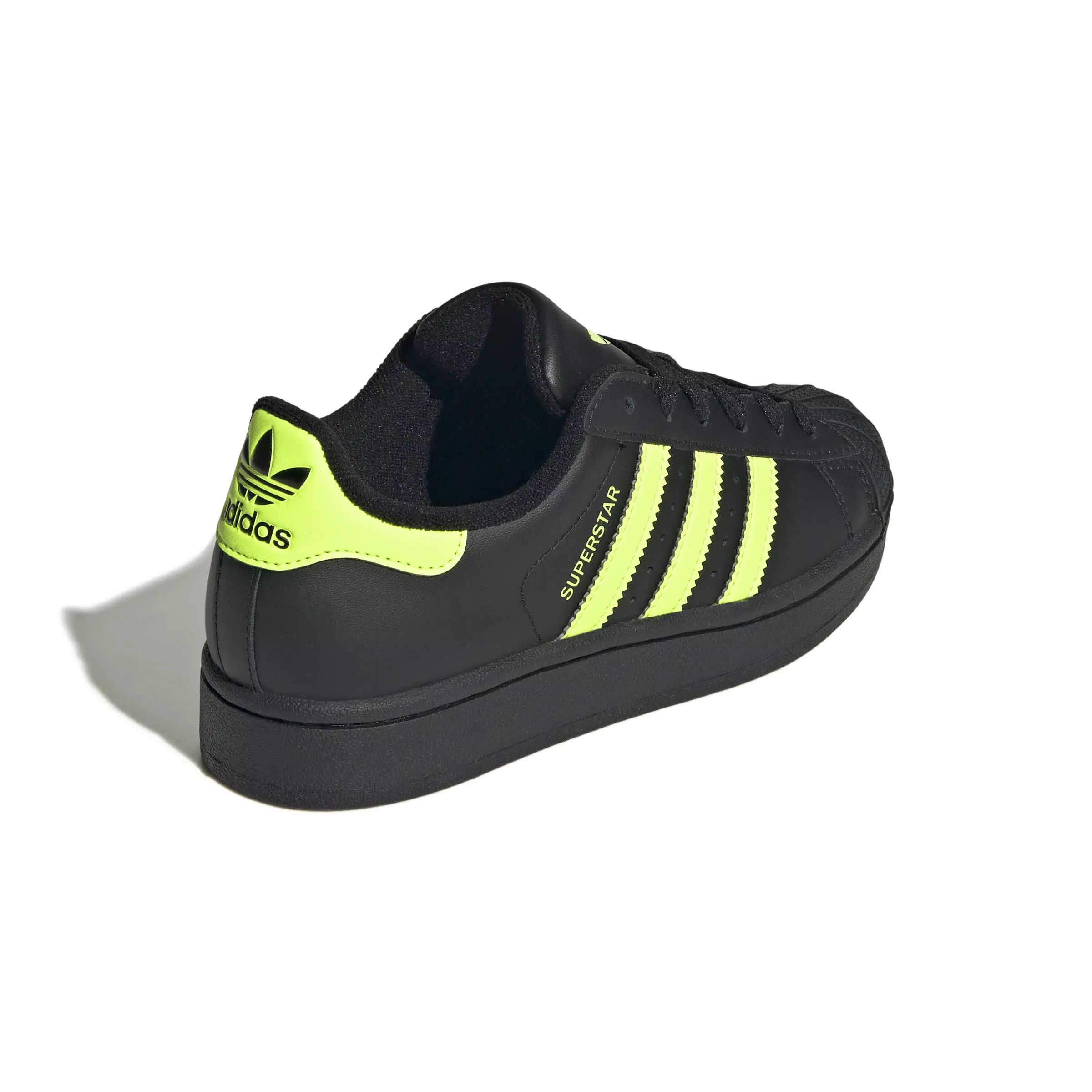 adidas Originals Superstar II "Core Black/Signal Green" Grade School Boys' Shoe - BLACK/NEON GREEN