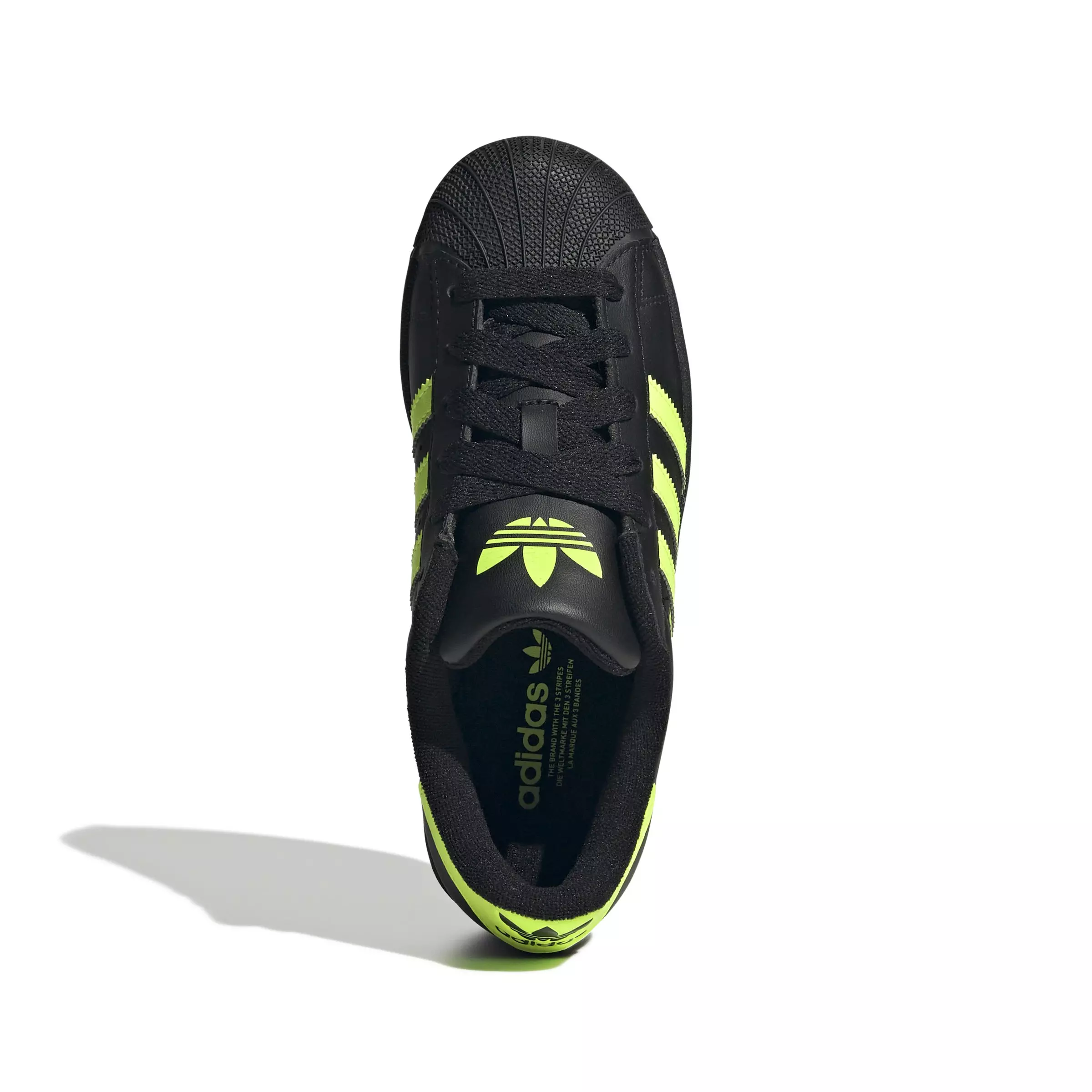 adidas Originals Superstar II "Core Black/Signal Green" Grade School Boys' Shoe - BLACK/NEON GREEN