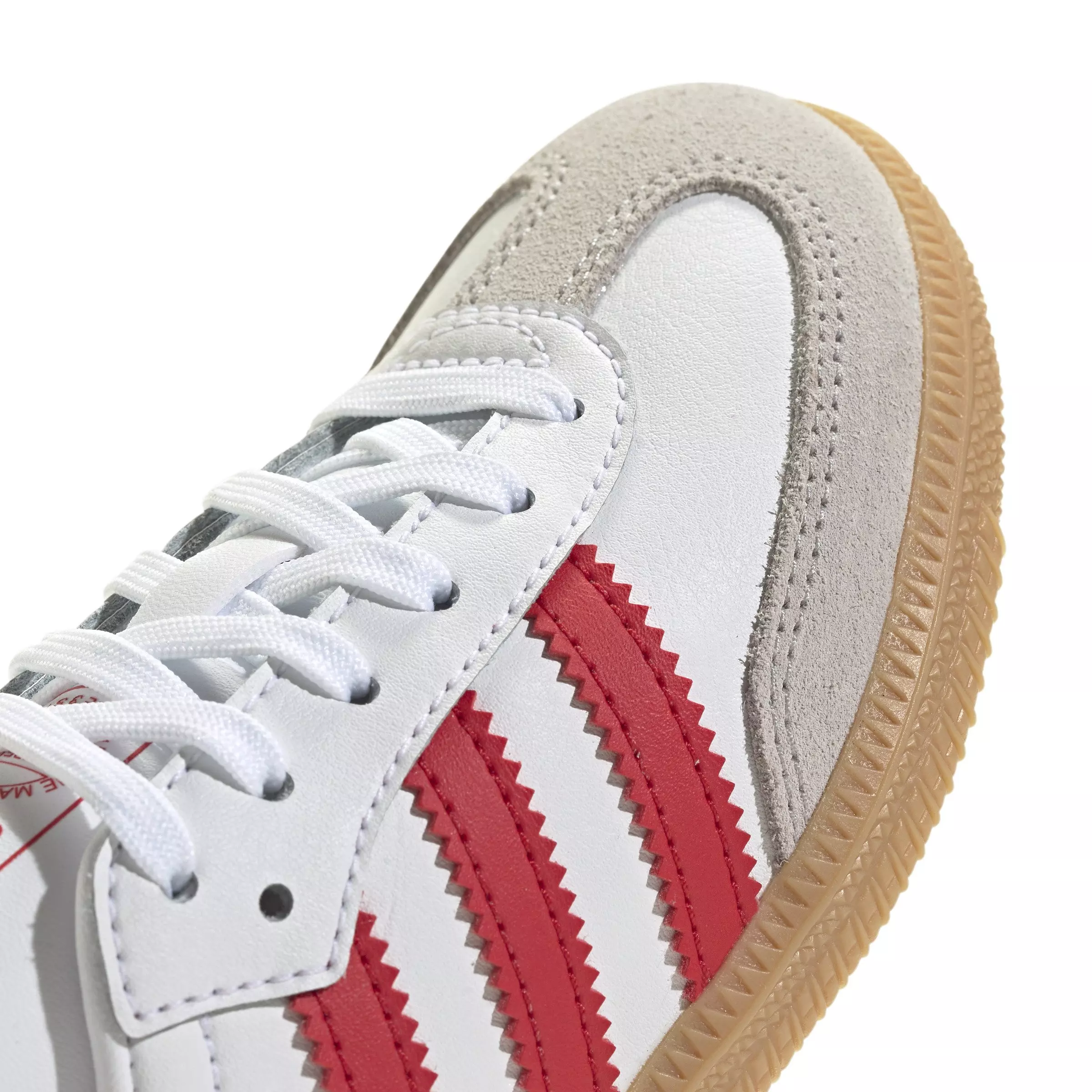 adidas Originals Samba OG "White/Better Scarlet/Gum" Preschool Boys' Shoe - WHITE/RED