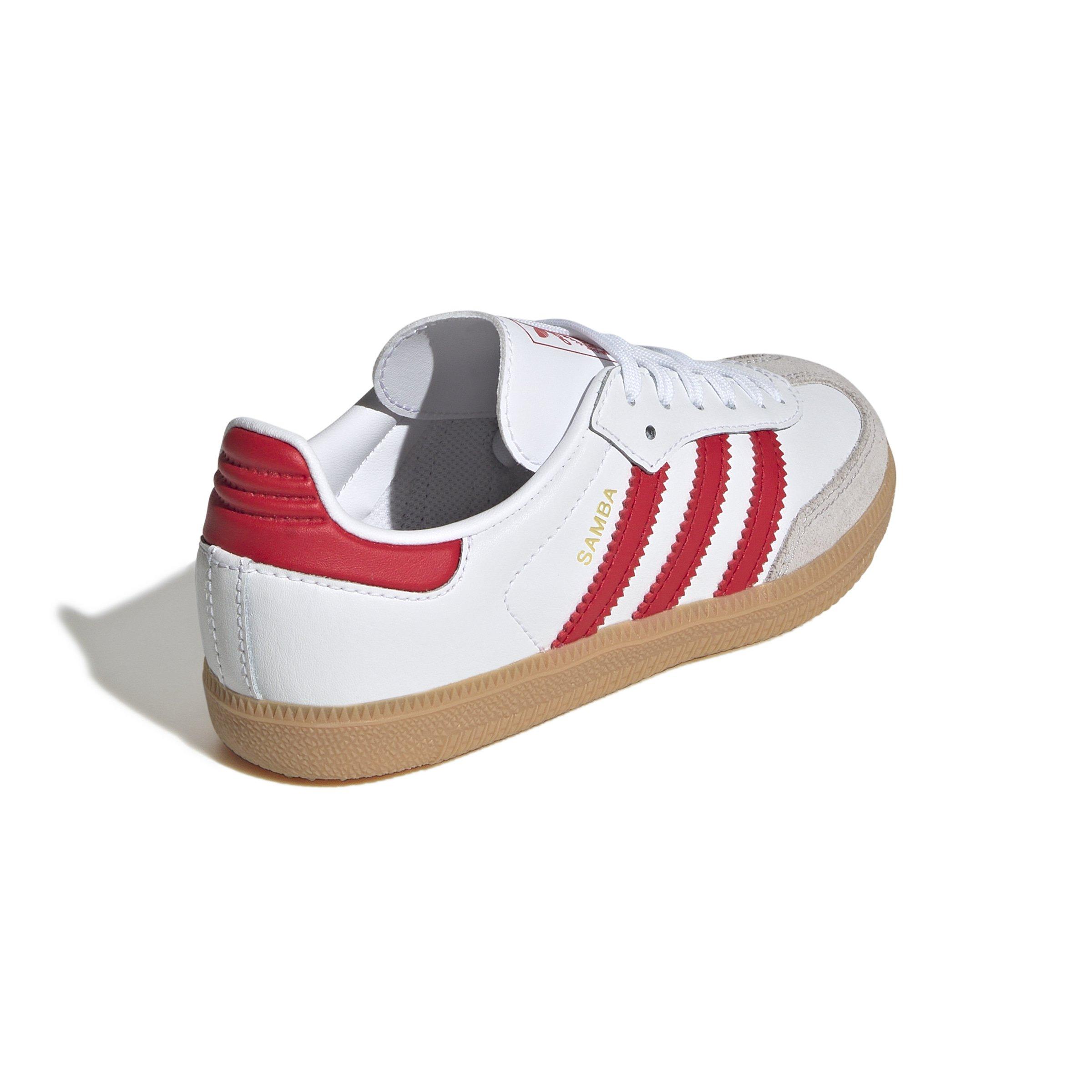 adidas Originals Samba OG Preschool Boys' "White/Better Scarlet/Gum" Shoe
