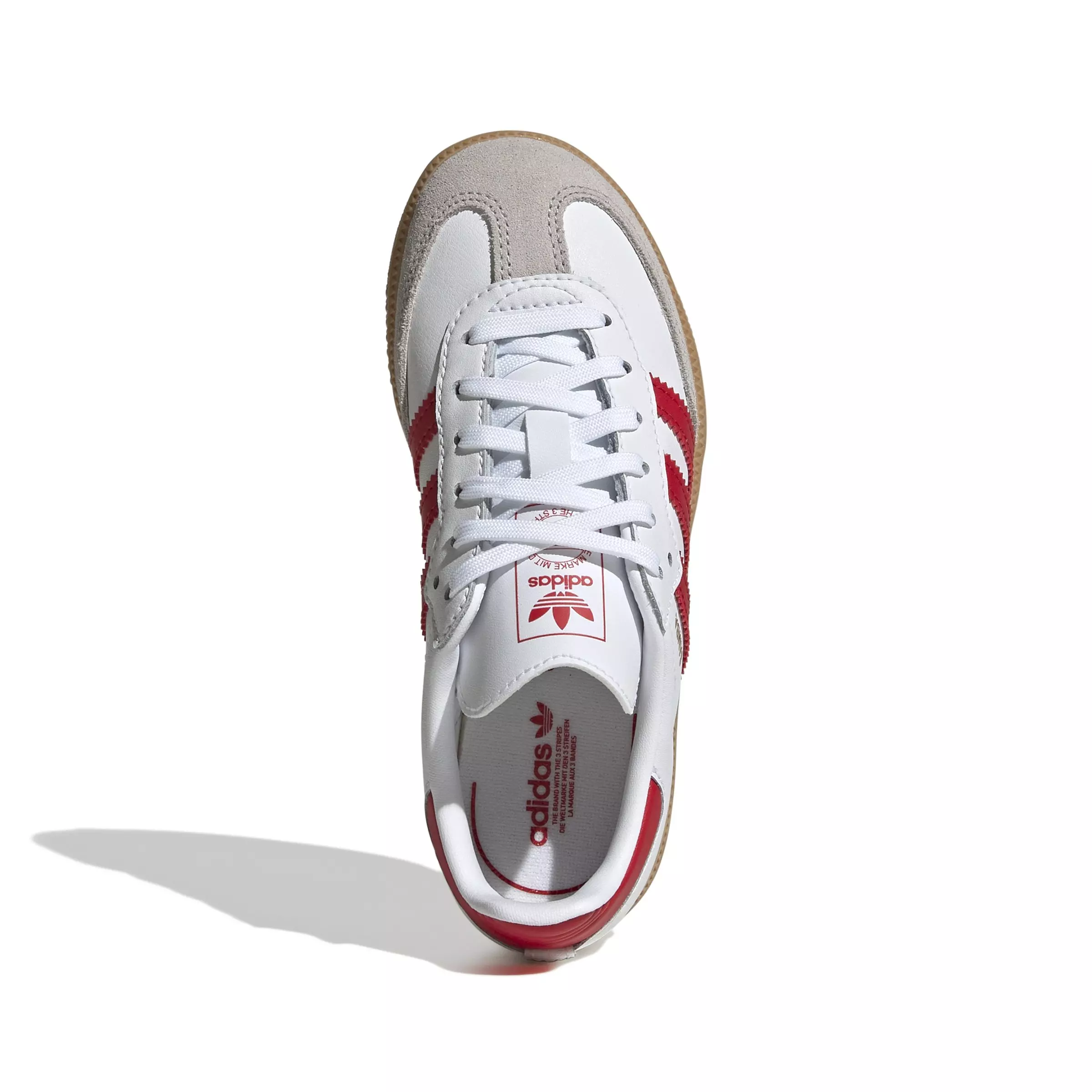 adidas Originals Samba OG "White/Better Scarlet/Gum" Preschool Boys' Shoe - WHITE/RED