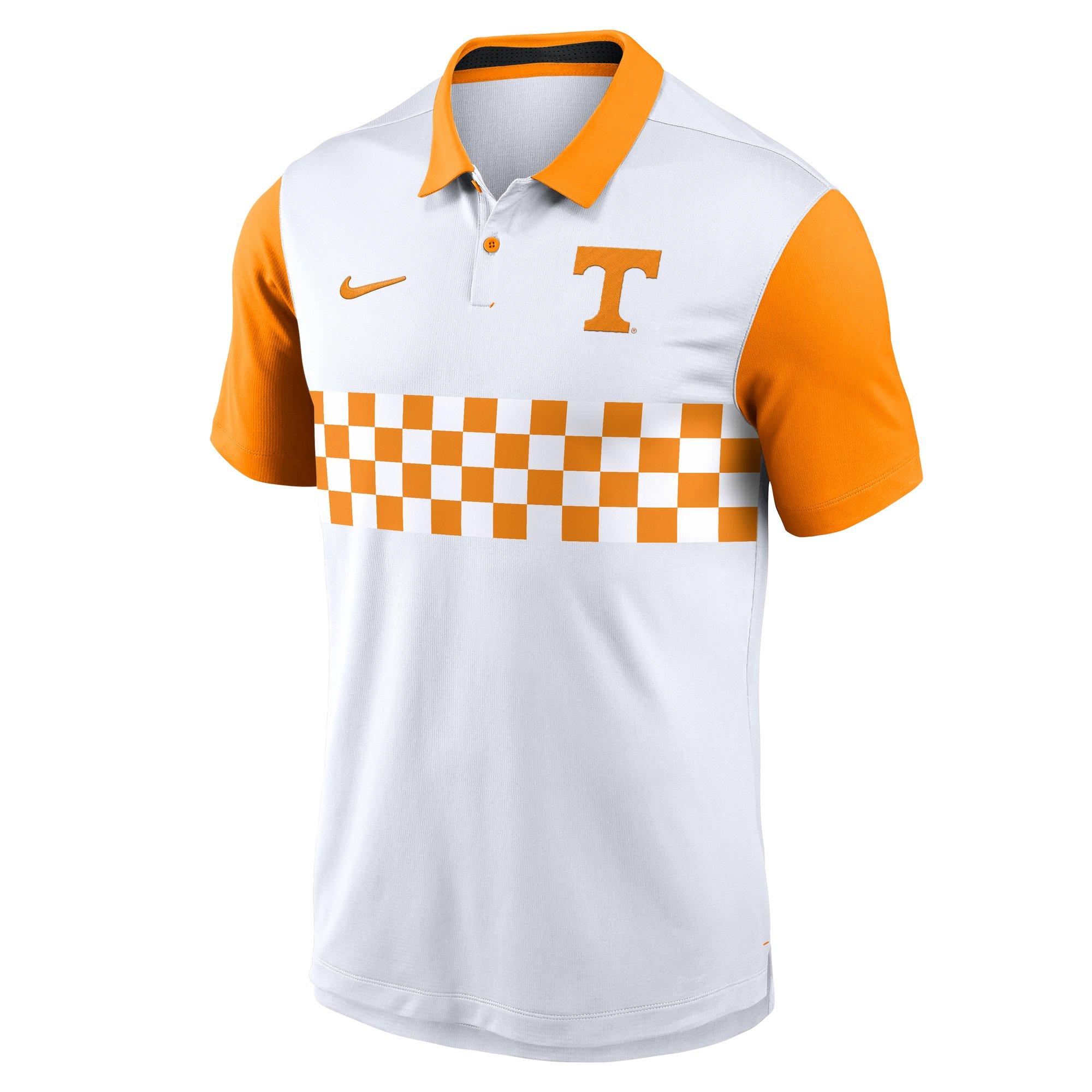 Nike Men's Tennessee Volunteers 2025 Stripe Polo-White/Orange - WHITE Thumbnail View 1