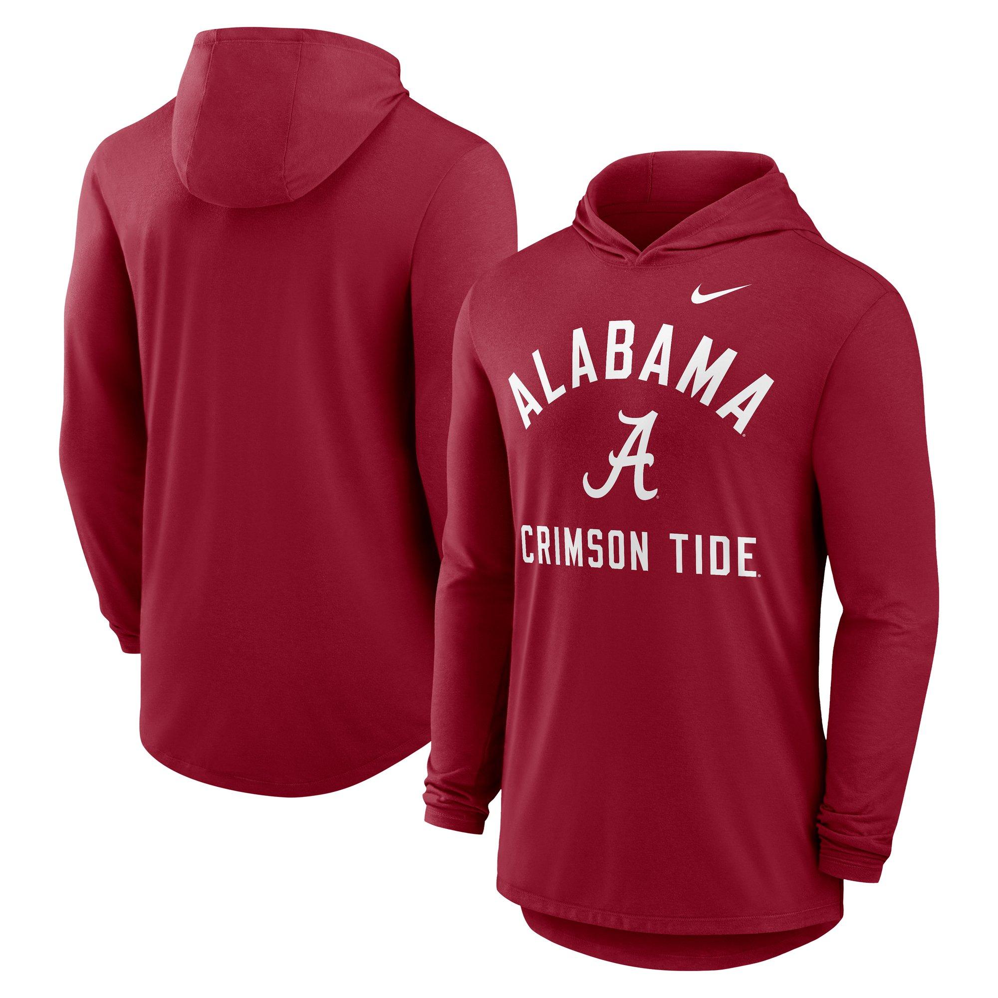 Nike Alabama Crimson Tide Hooded Long Sleeve Tee-Red - RED Thumbnail View 3