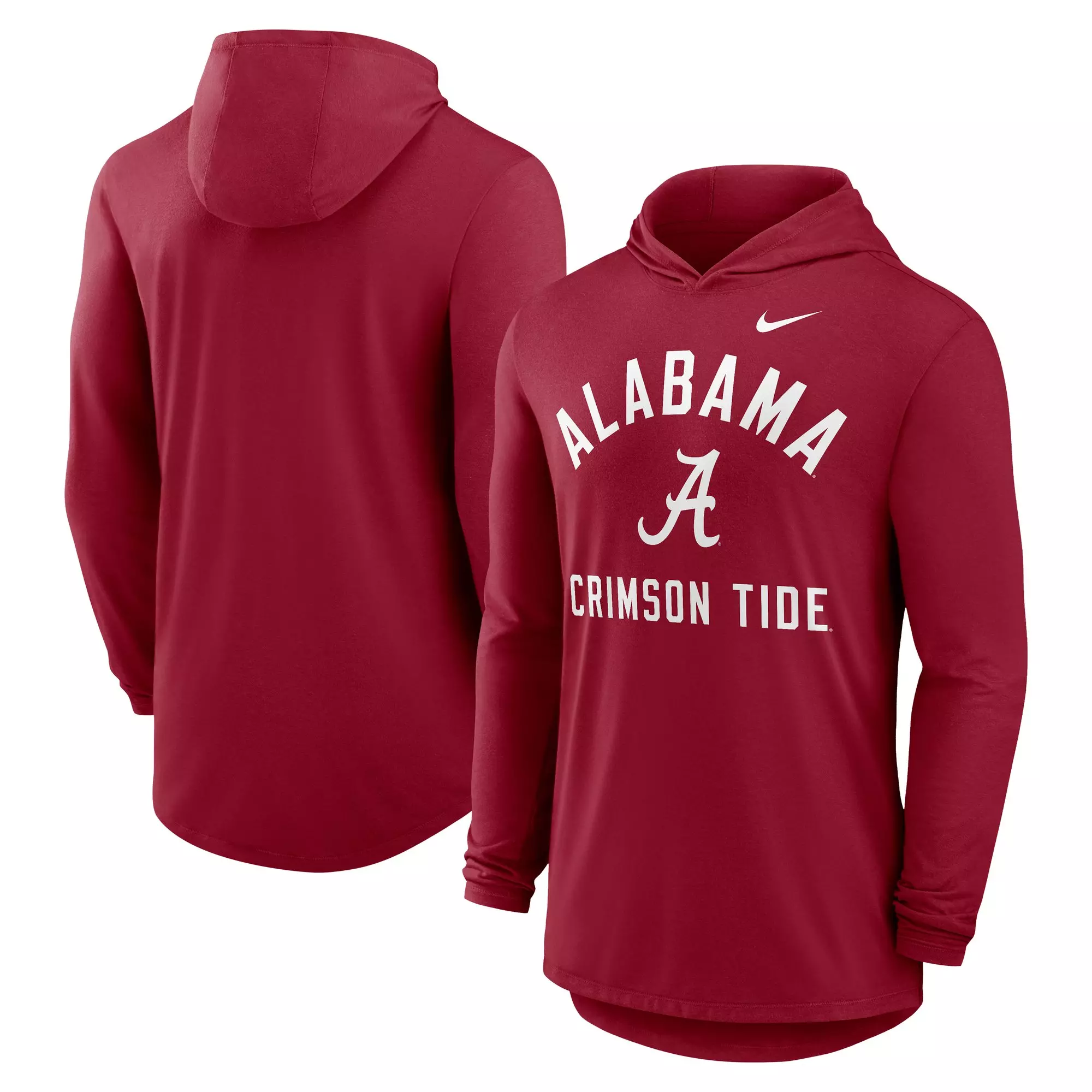 Nike Alabama Crimson Tide Hooded Long Sleeve Tee-Red - RED
