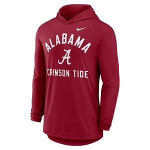 Nike Alabama Crimson Tide Hooded Long Sleeve Tee-Red