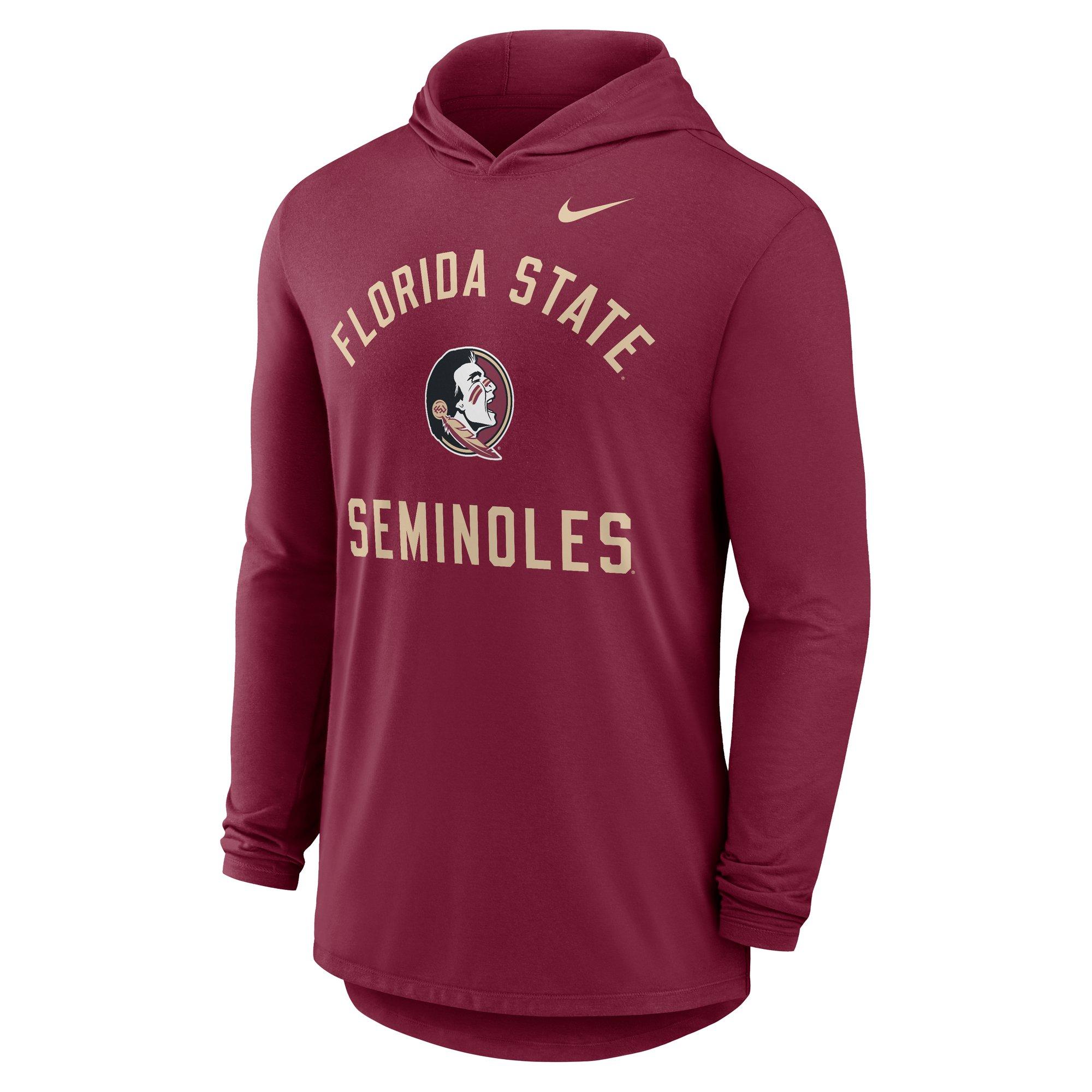 Nike Florida State Seminoles Hooded Long Sleeve Tee-Red - RED Thumbnail View 1