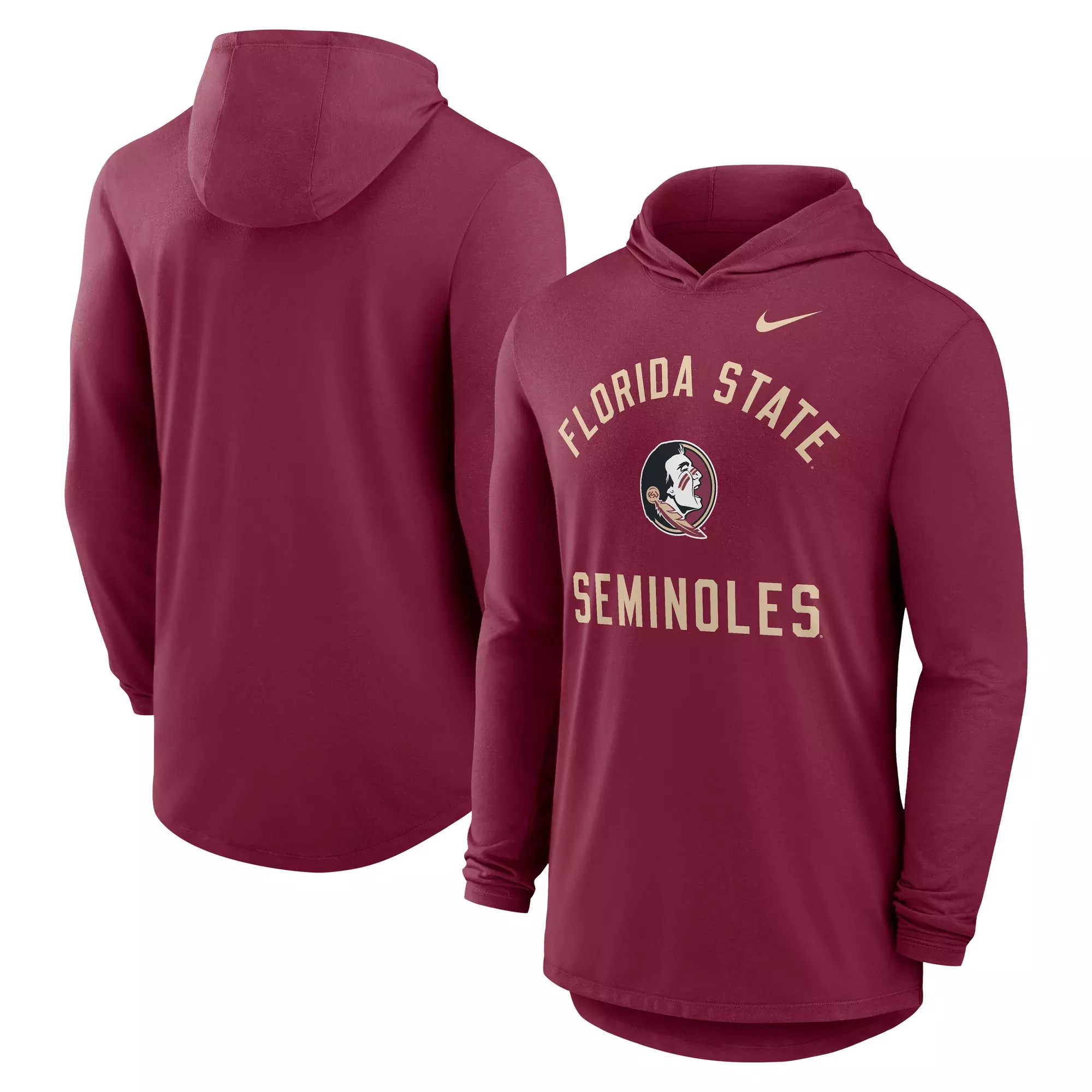 Nike Florida State Seminoles Hooded Long Sleeve Tee-Red - RED