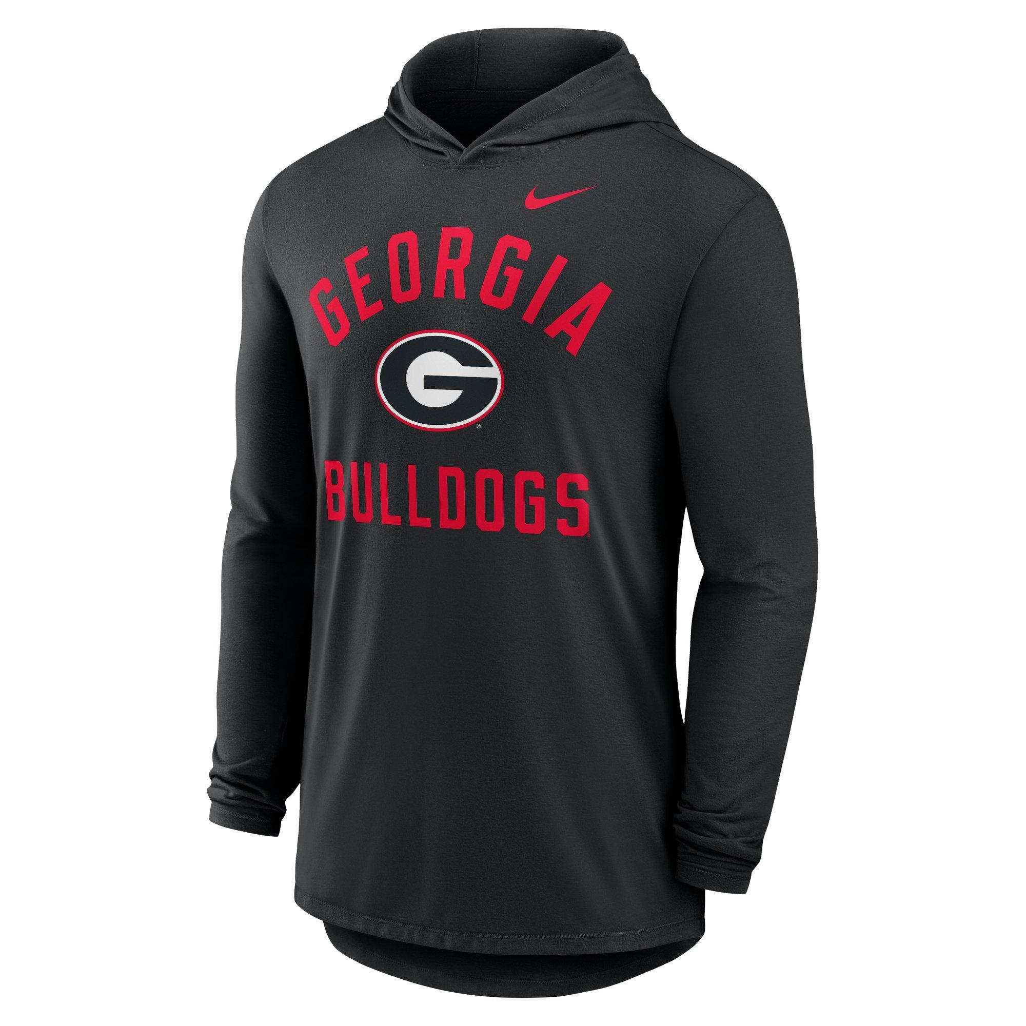 Nike Georgia Bulldogs Hooded Long Sleeve Tee-Black - BLACK Thumbnail View 1