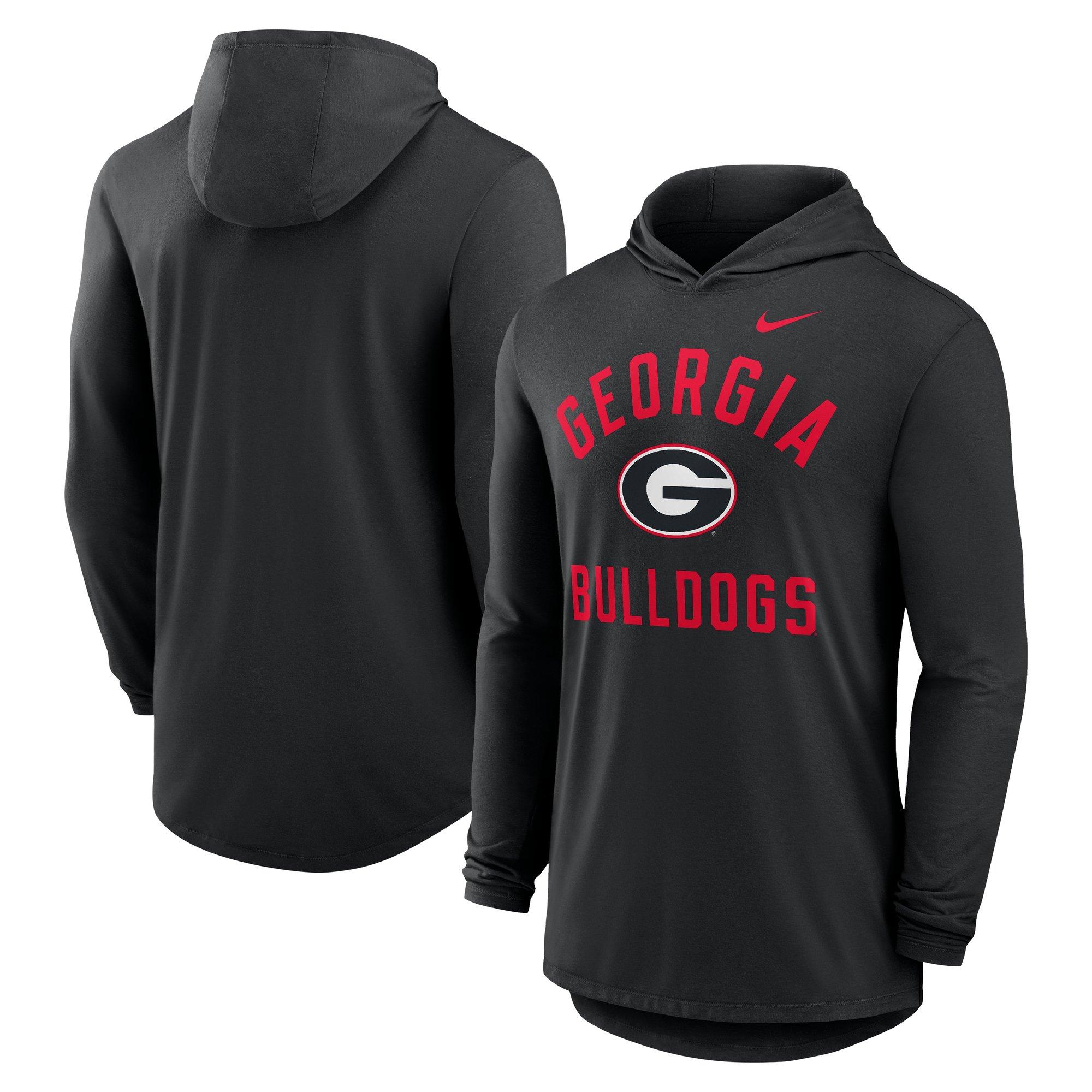 Nike Georgia Bulldogs Hooded Long Sleeve Tee-Black - BLACK Thumbnail View 3