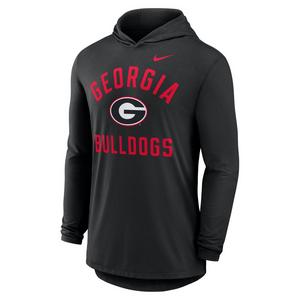 Nike Georgia Bulldogs Hooded Long Sleeve Tee-Black