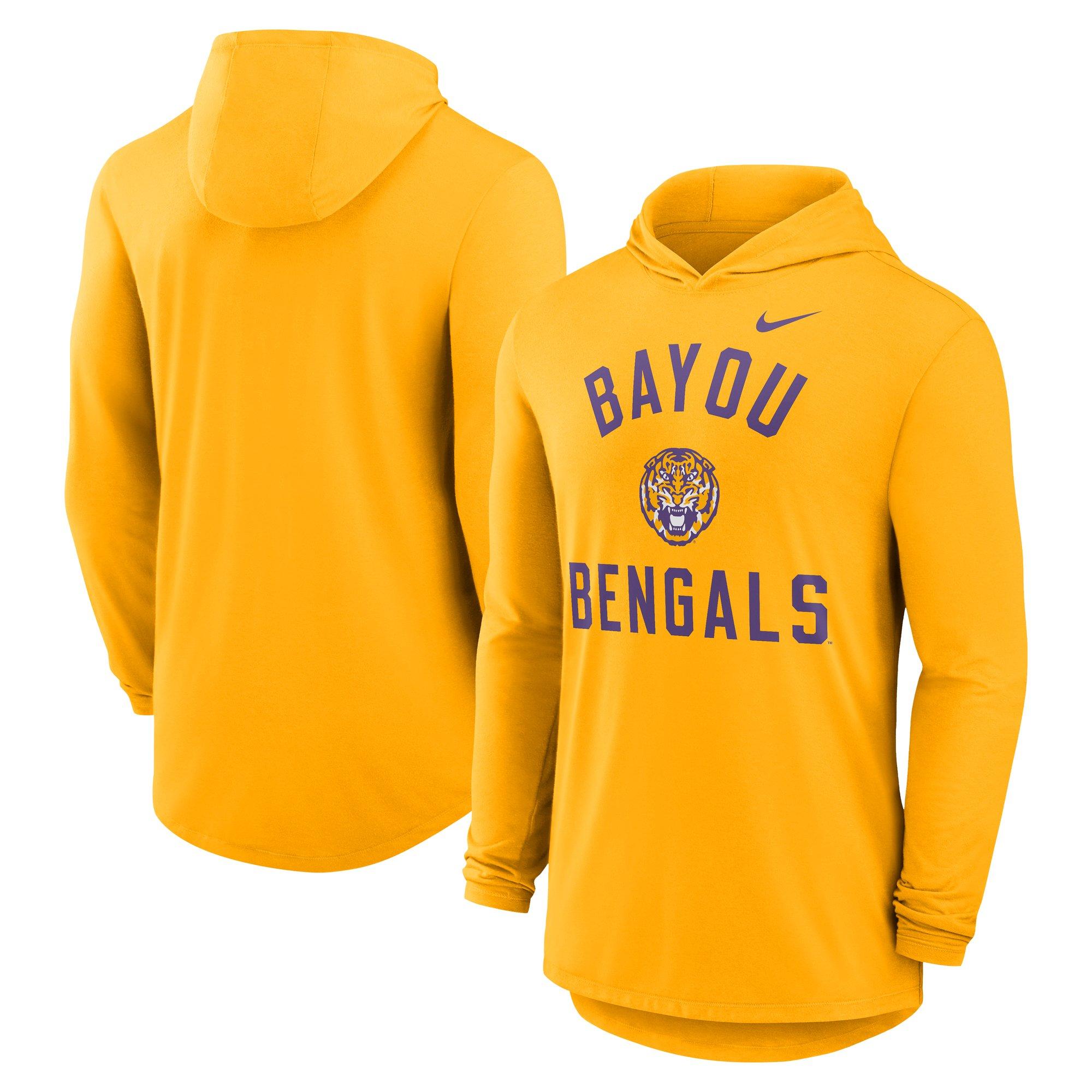 Nike LSU Tigers Hooded Long Sleeve Tee-Gold - YELLOW Thumbnail View 3