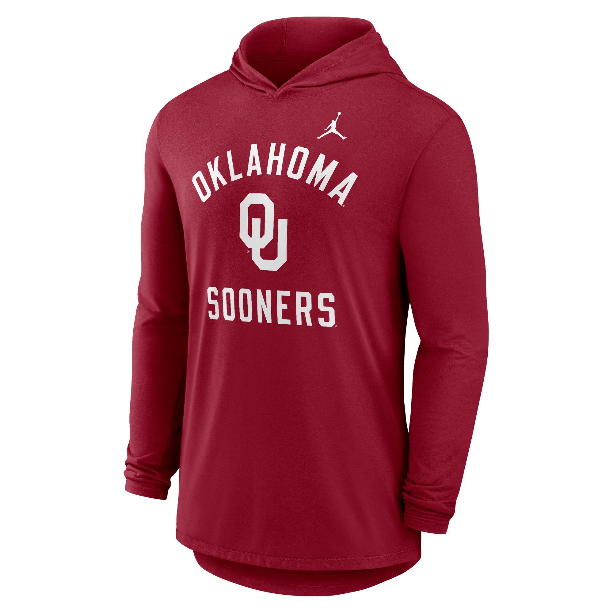 Nike Oklahoma Sooners Hooded Long Sleeve Tee-Red - RED Thumbnail View 1