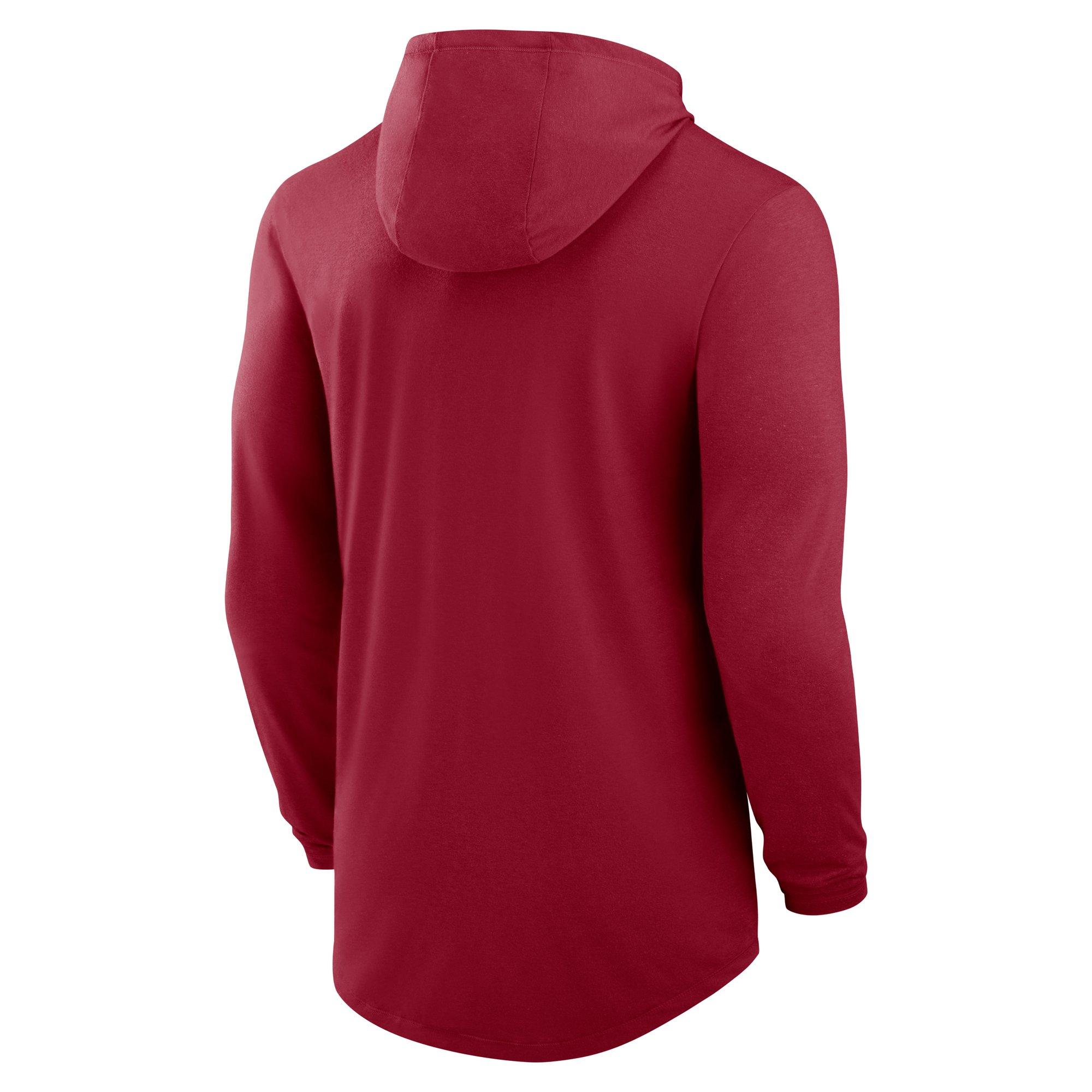 Nike Oklahoma Sooners Hooded Long Sleeve Tee-Red - RED Thumbnail View 2