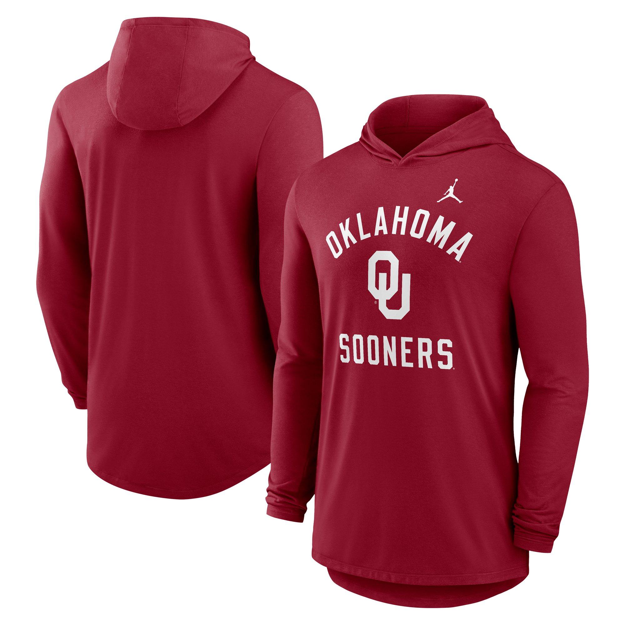 Nike Oklahoma Sooners Hooded Long Sleeve Tee-Red - RED Thumbnail View 3