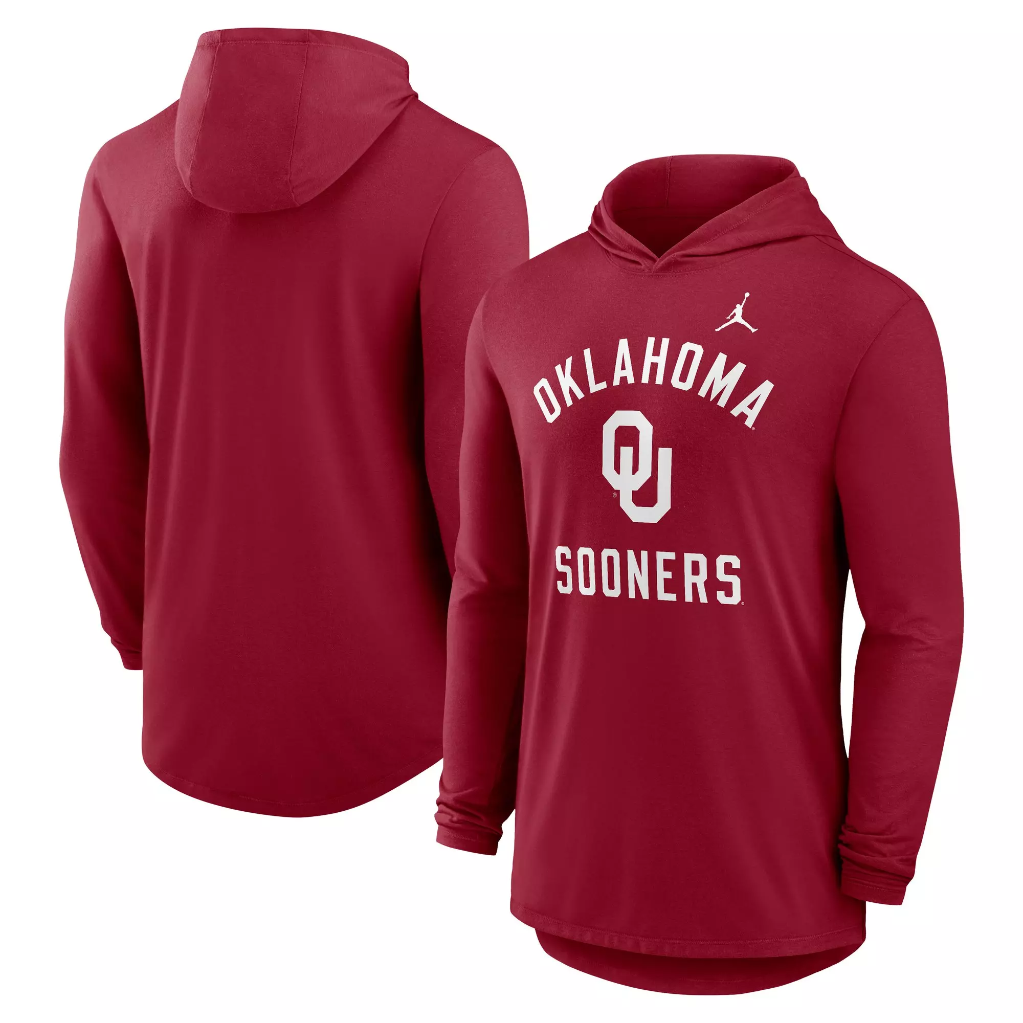 Nike Oklahoma Sooners Hooded Long Sleeve Tee-Red - RED