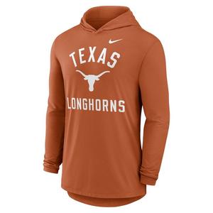 Nike Texas Longhorns Hooded Long Sleeve Tee-Burnt Orange