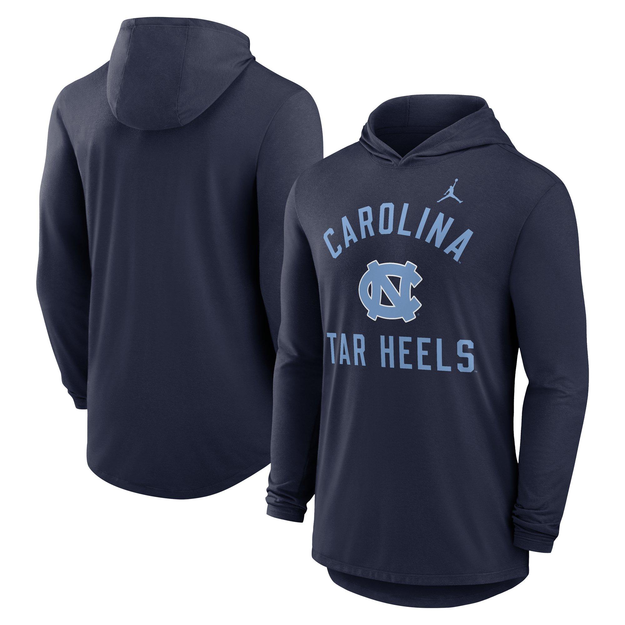 Jordan UNC Tar Heels Hooded Long Sleeve Tee - Navy - NAVY Thumbnail View 3