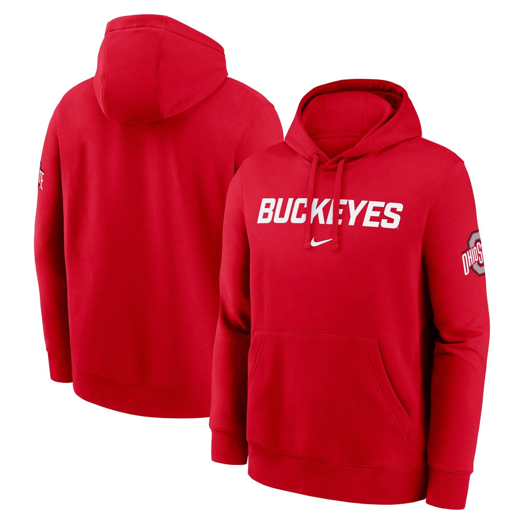 Nike Ohio State Buckeyes 2025 Club Hoodie-Red - RED Thumbnail View 3