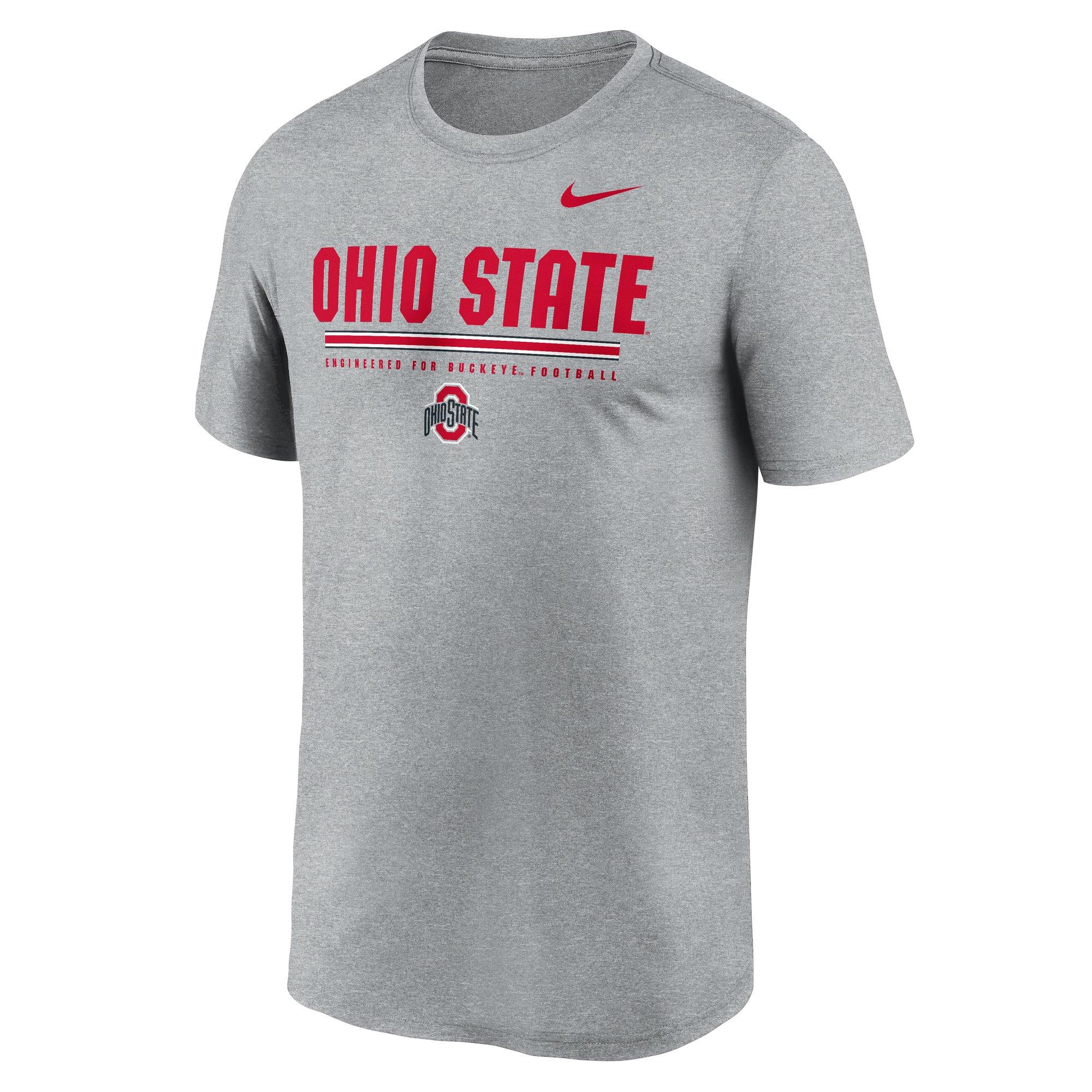Nike Ohio State Buckeyes Legend Stripe Tee-Grey - GREY Thumbnail View 1