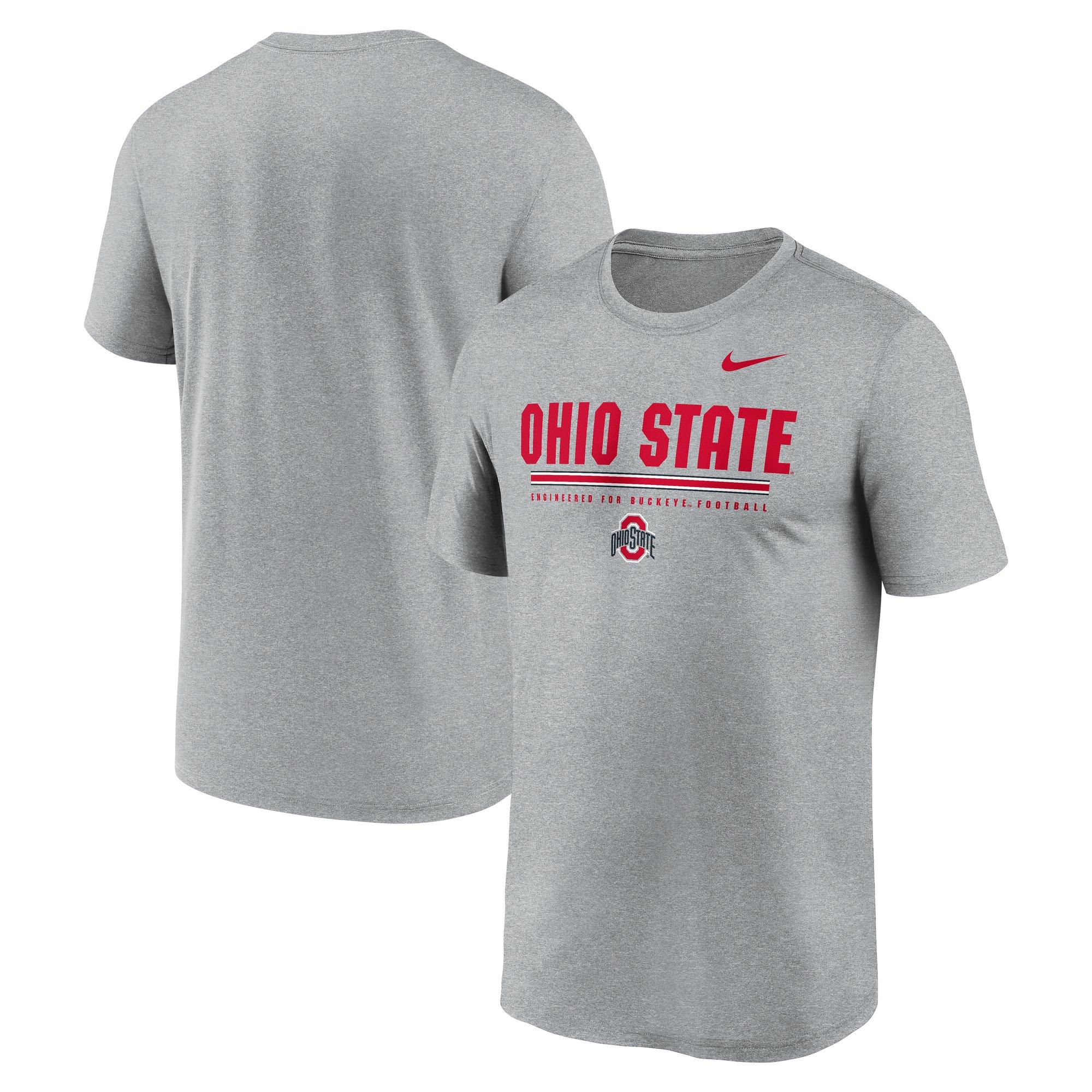 Nike Ohio State Buckeyes Legend Stripe Tee-Grey - GREY Thumbnail View 3