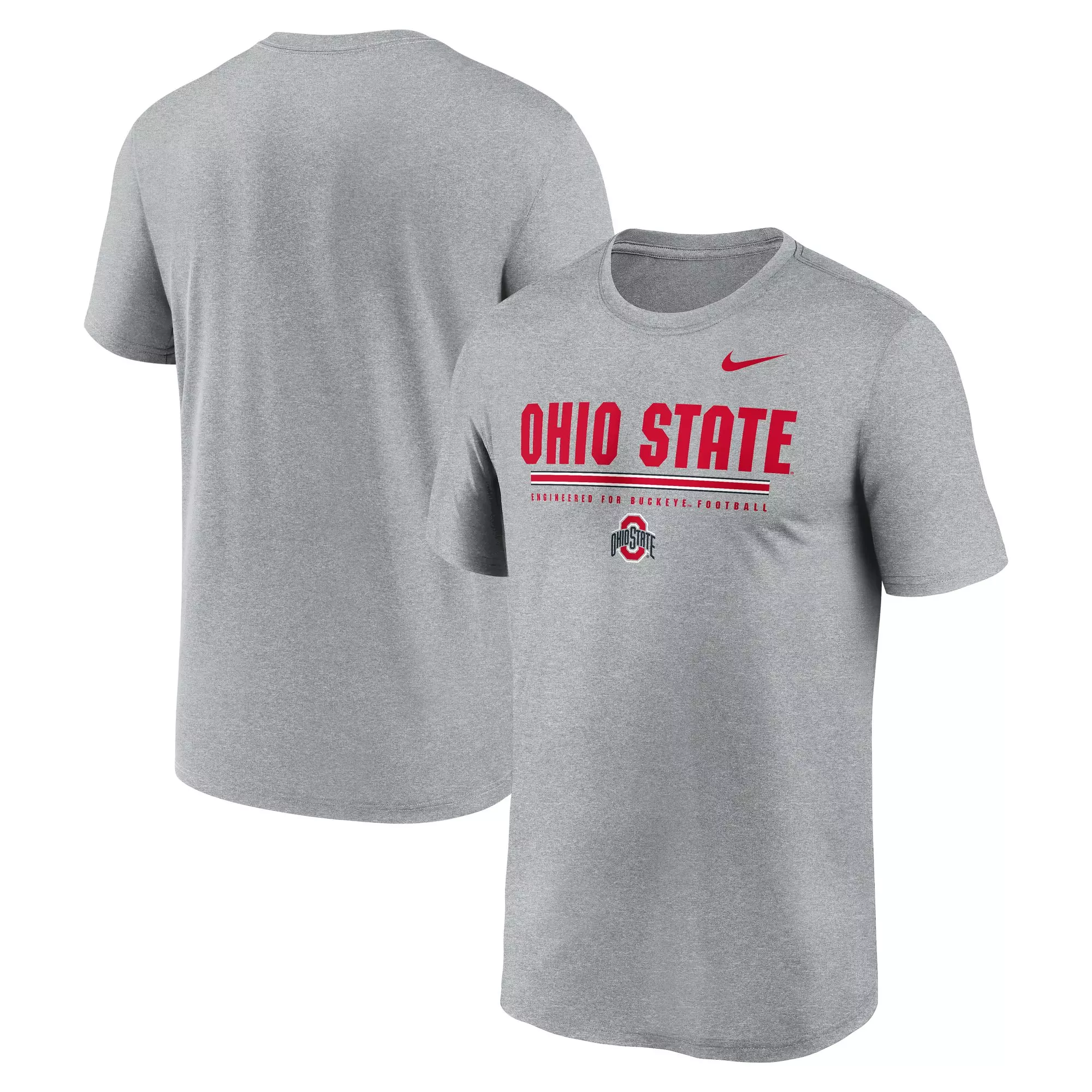 Nike Ohio State Buckeyes Legend Stripe Tee-Grey - GREY
