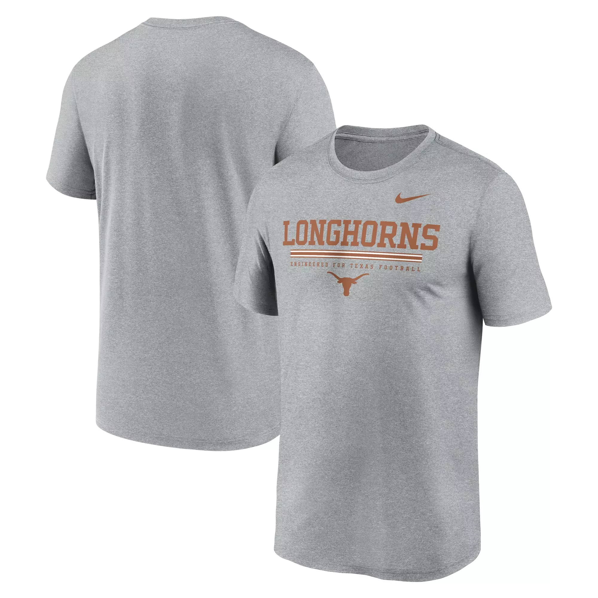 Nike Texas Longhorns Legend Stripe Tee-Grey - GREY