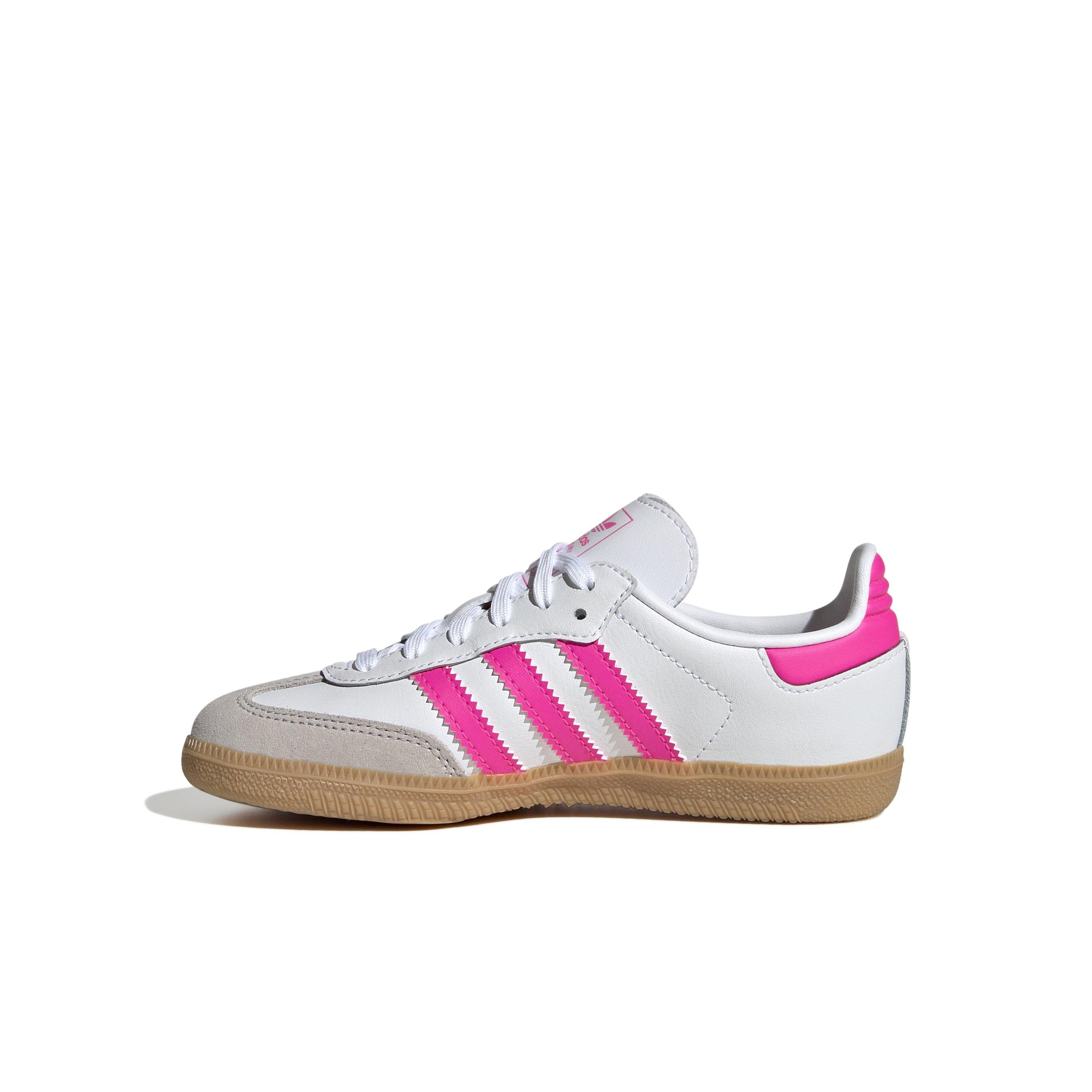 adidas Originals Samba OG Preschool Girls' "White/Lucid Pink/Gum" Shoe