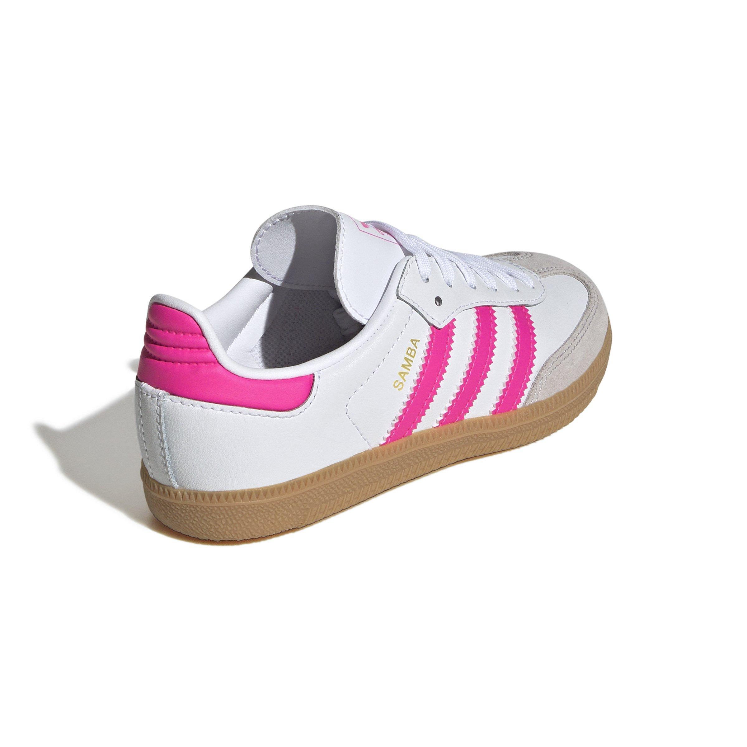 adidas Originals Samba OG Preschool Girls' "White/Lucid Pink/Gum" Shoe