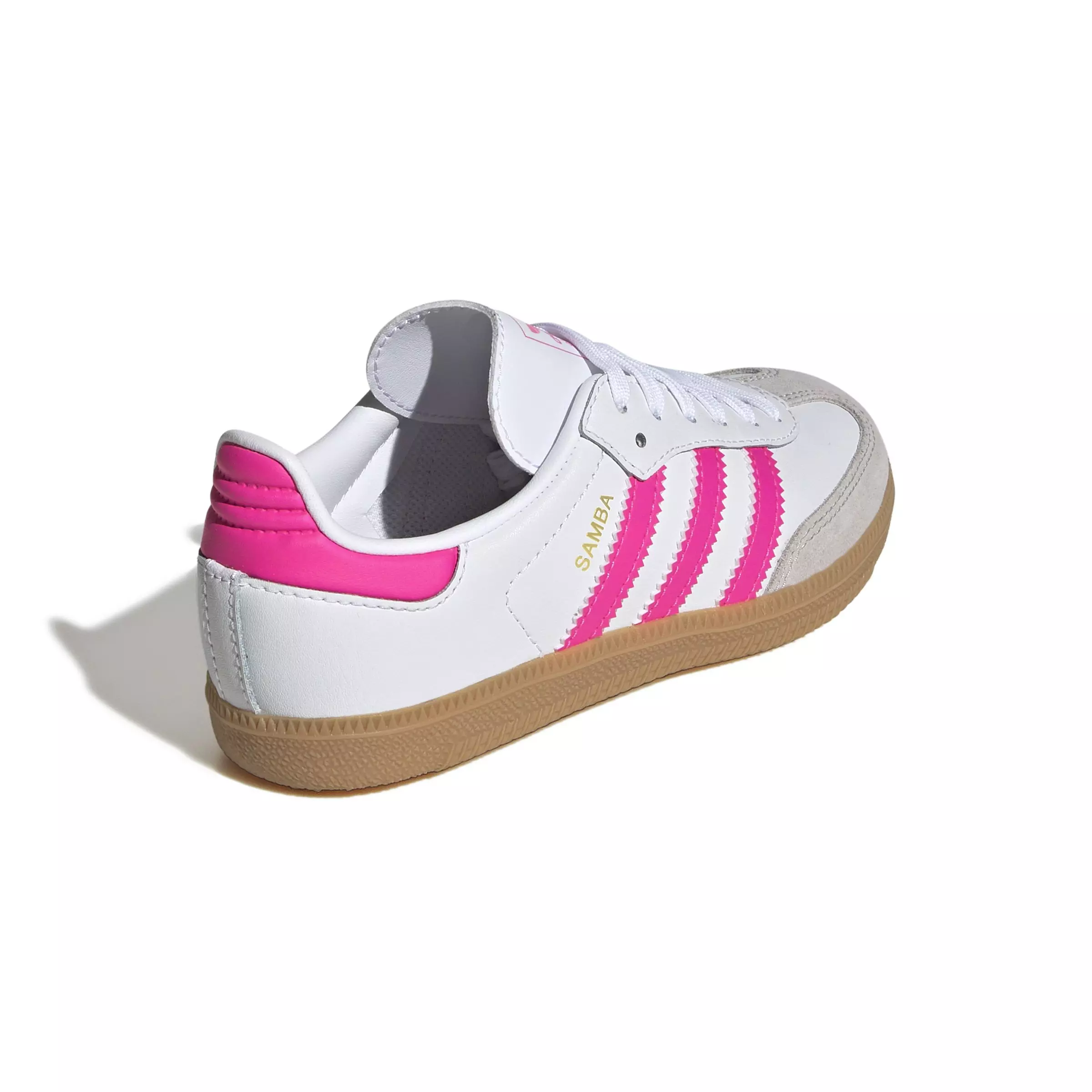 adidas Originals Samba OG "White/Lucid Pink/Gum" Preschool Girls' Shoe - WHITE/PINK